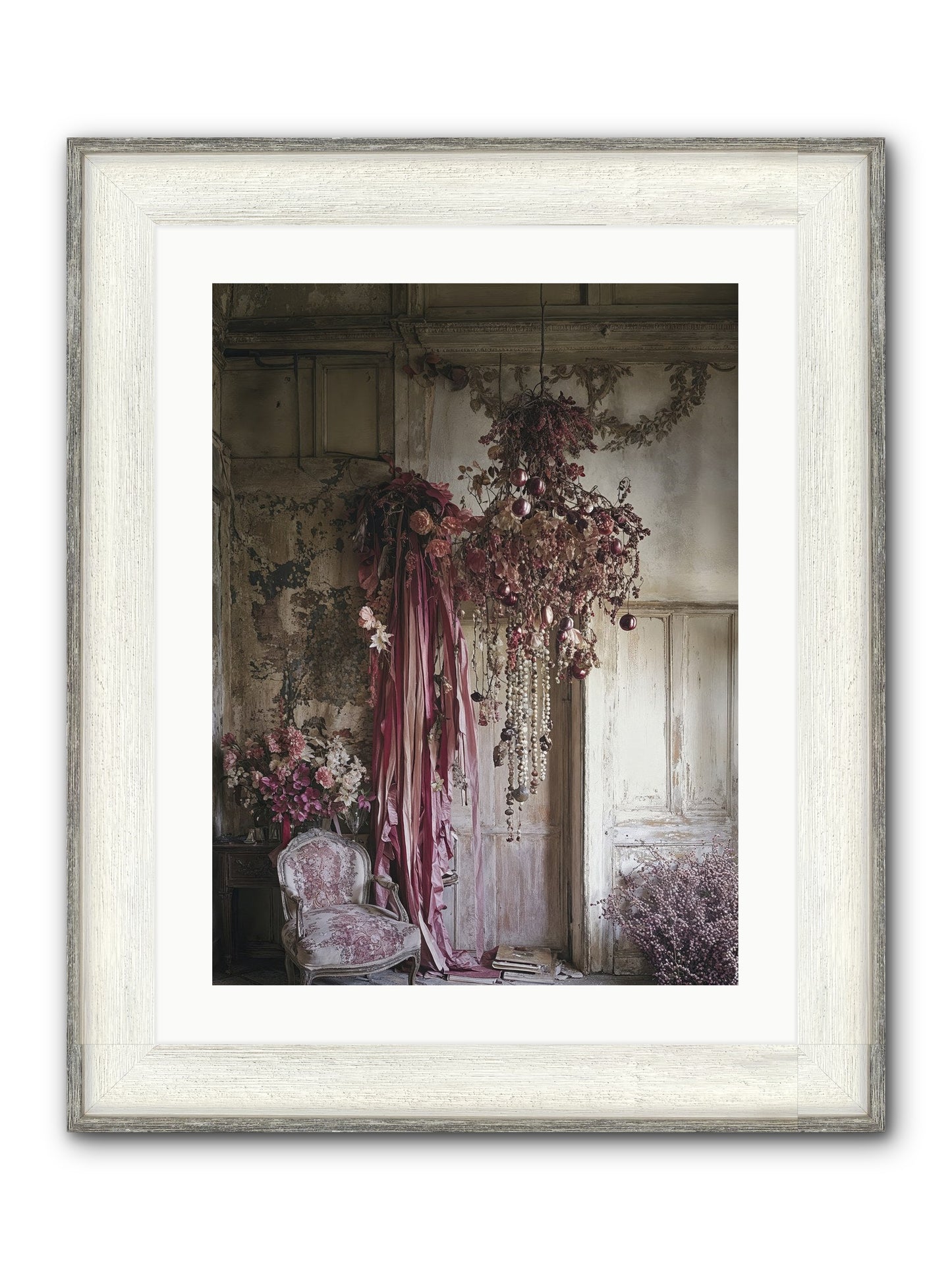 The Garden Slept Framed Print - Driftwood White 18x24