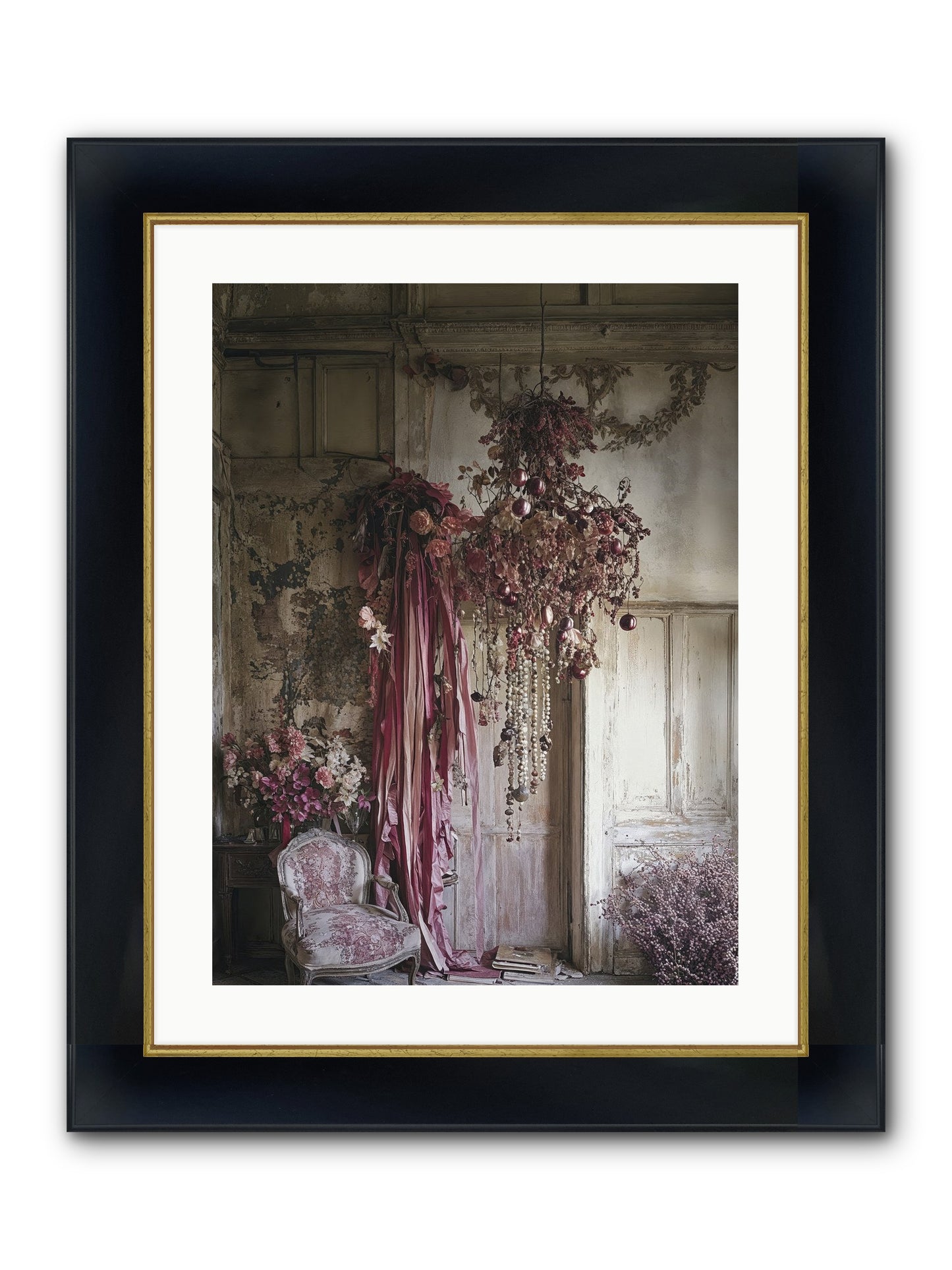 The Garden Slept Framed Print - Wide Black w/Gold 18x24