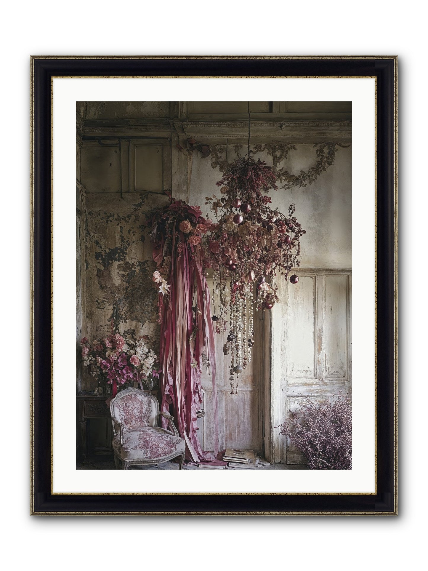 The Garden Slept Framed Print - Black & Gold 24x32