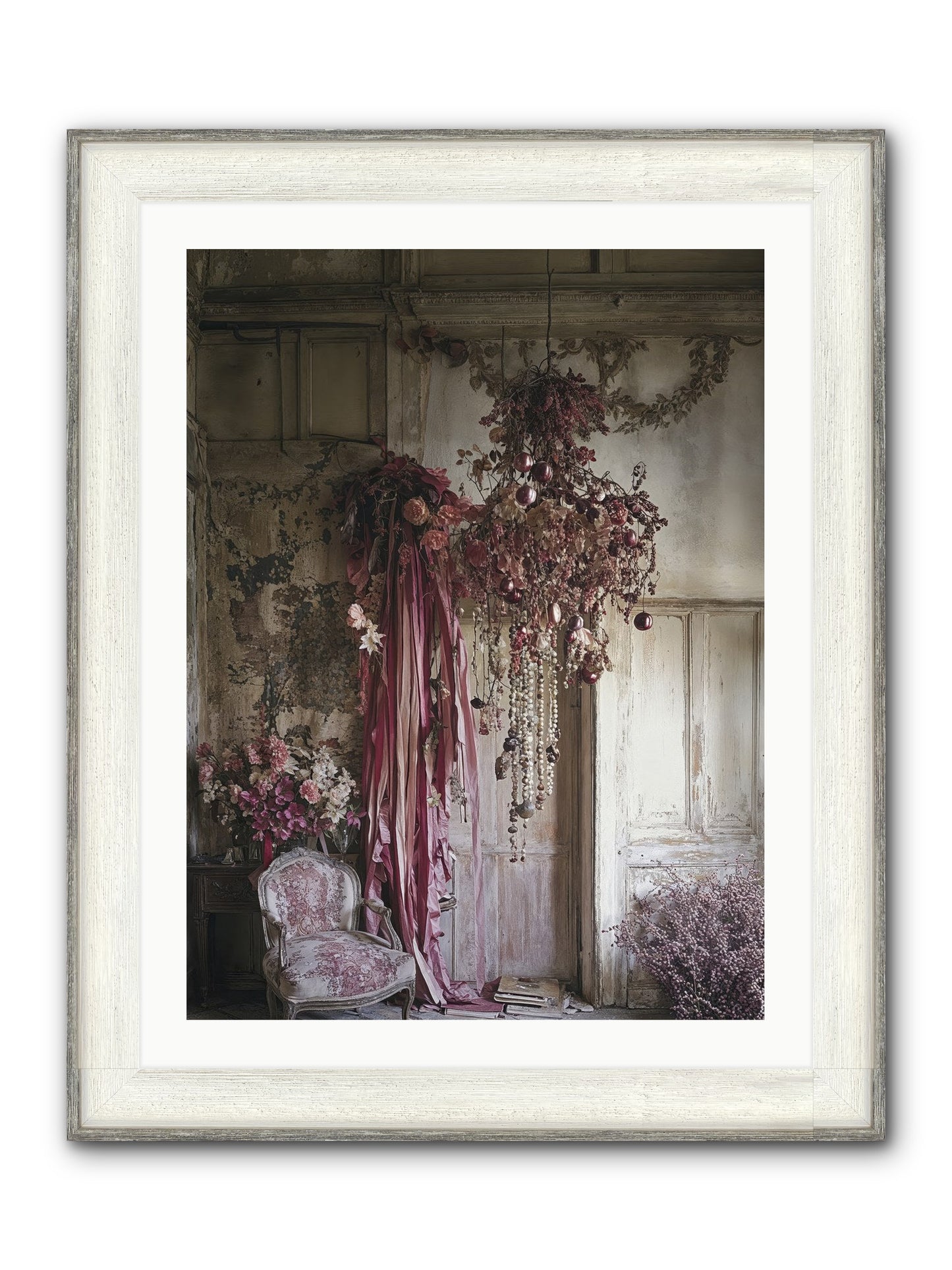 The Garden Slept Framed Print - Driftwood White 24x32