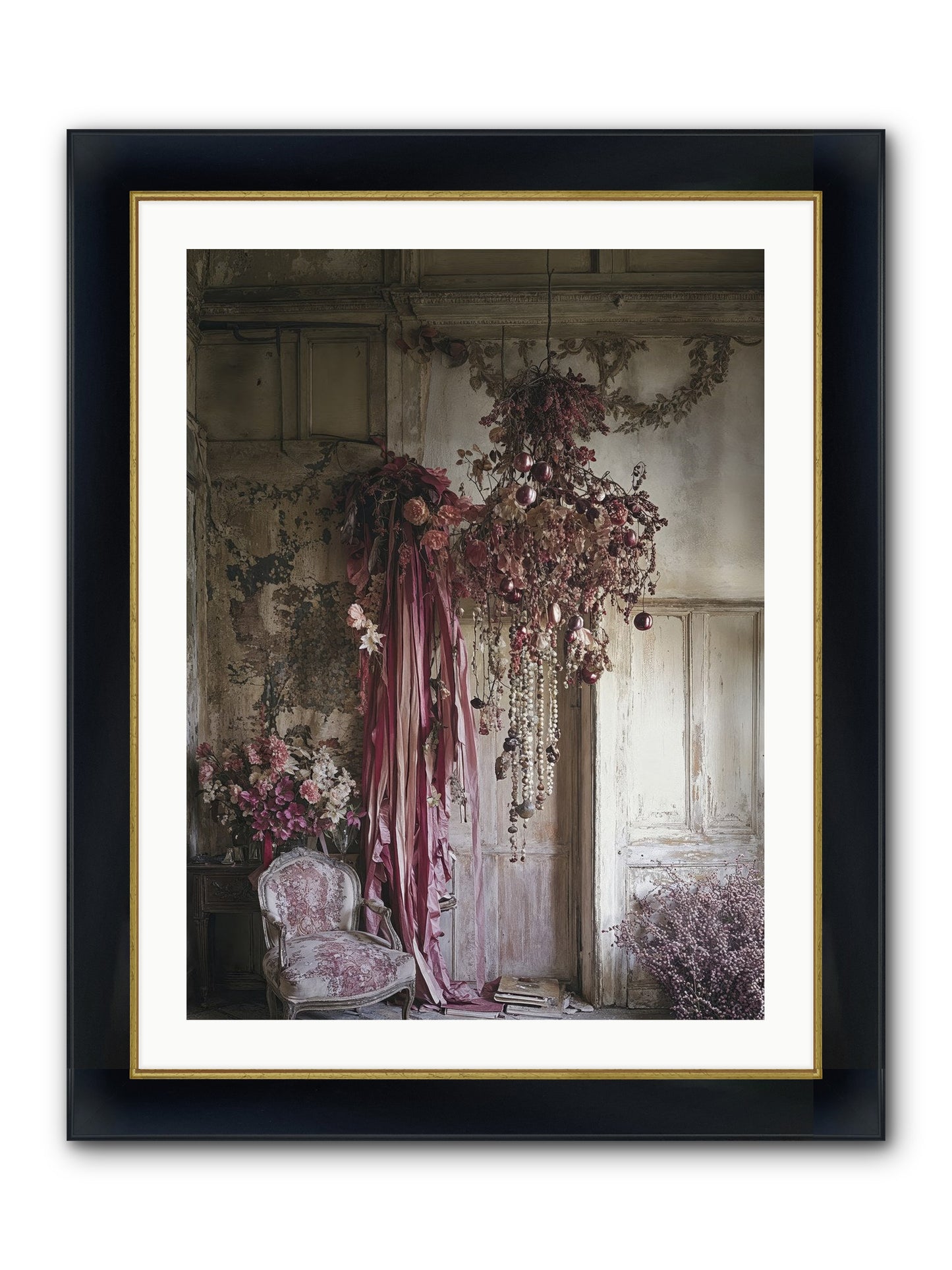 The Garden Slept Framed Print - Wide Black w/Gold 24x32