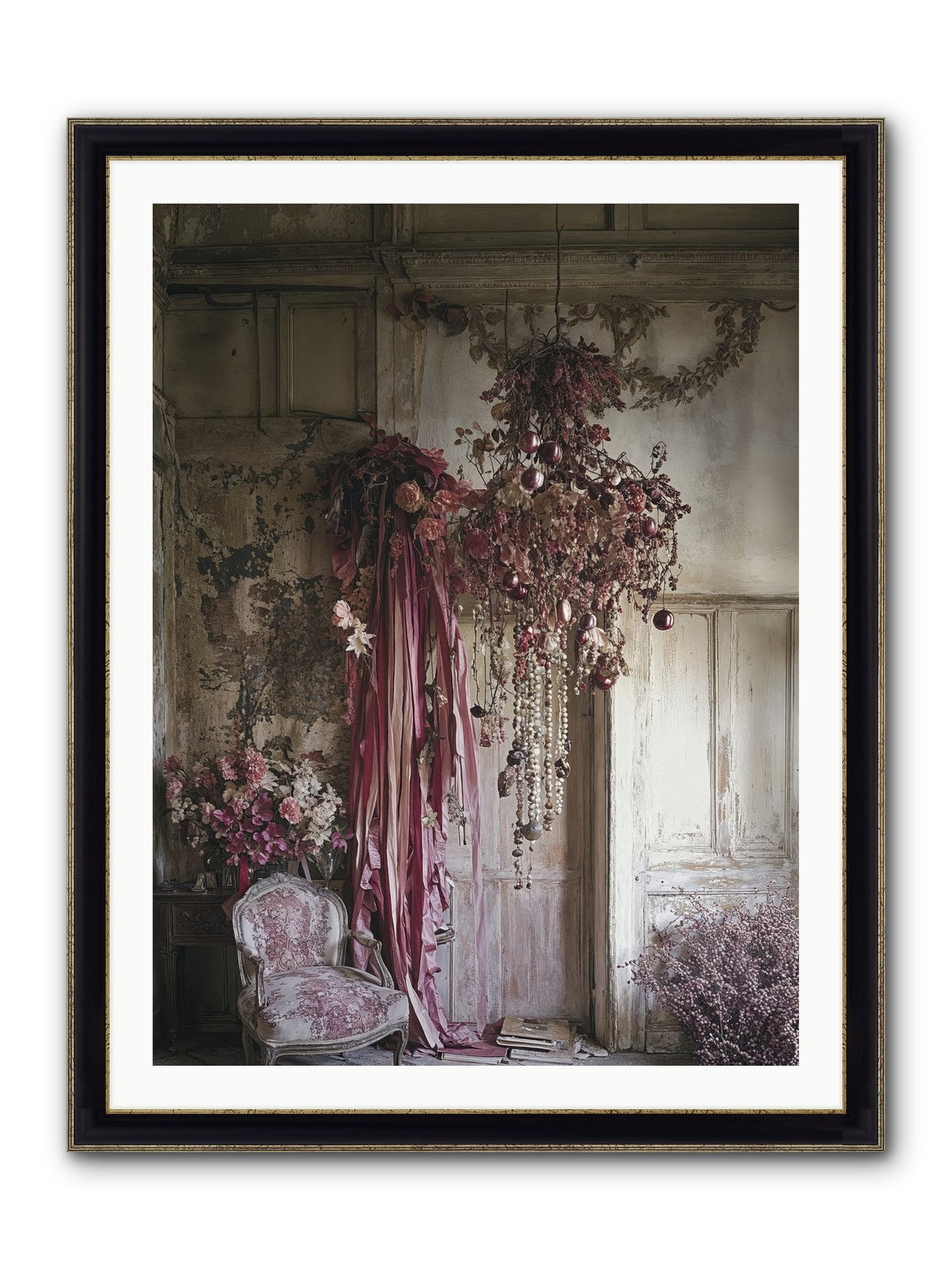The Garden Slept Framed Print - Black & Gold 30x40