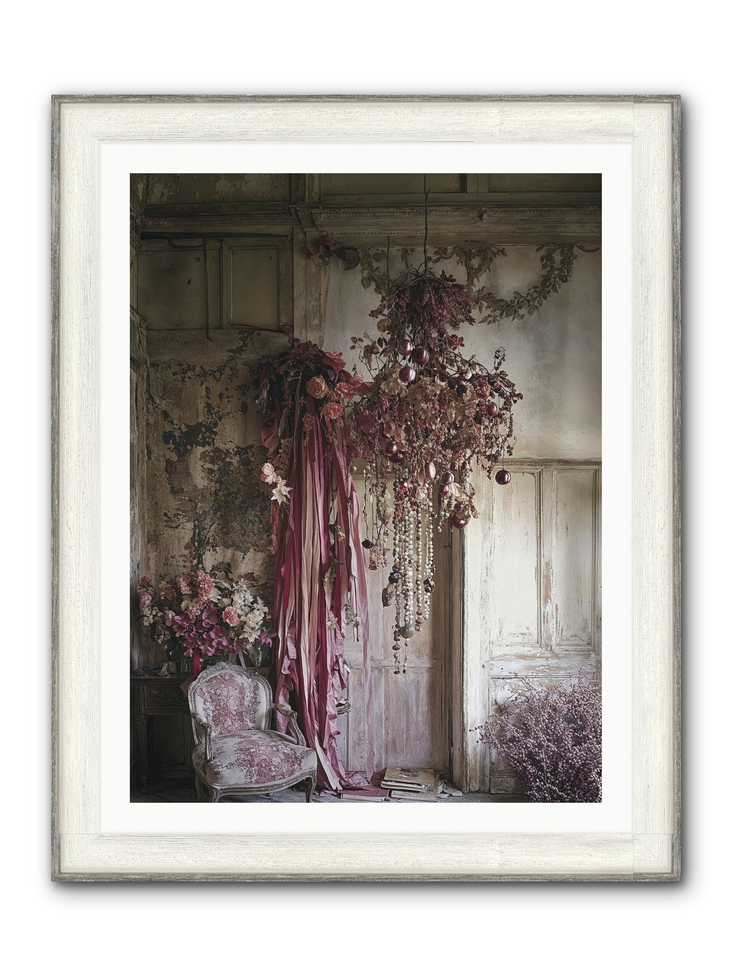 The Garden Slept Framed Print - Driftwood White 30x40