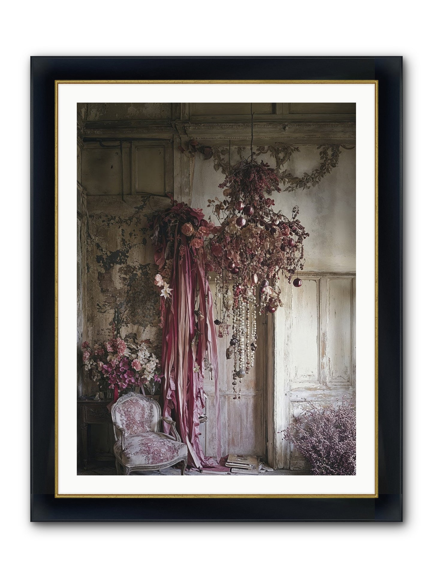 The Garden Slept Framed Print - Wide Black w/Gold 30x40