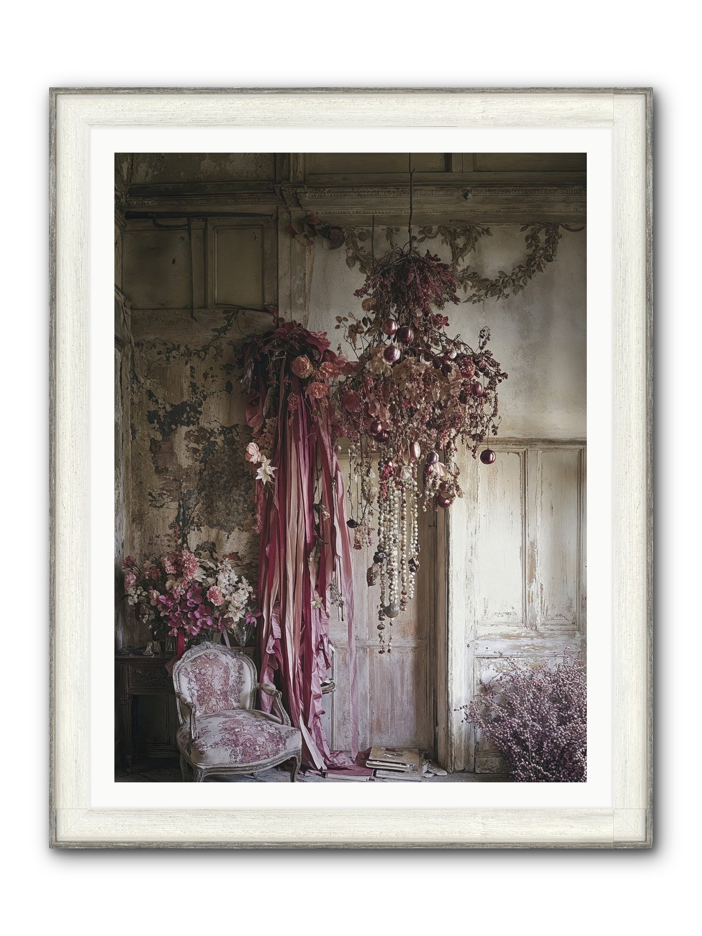 The Garden Slept Framed Print - Driftwood White 36x48