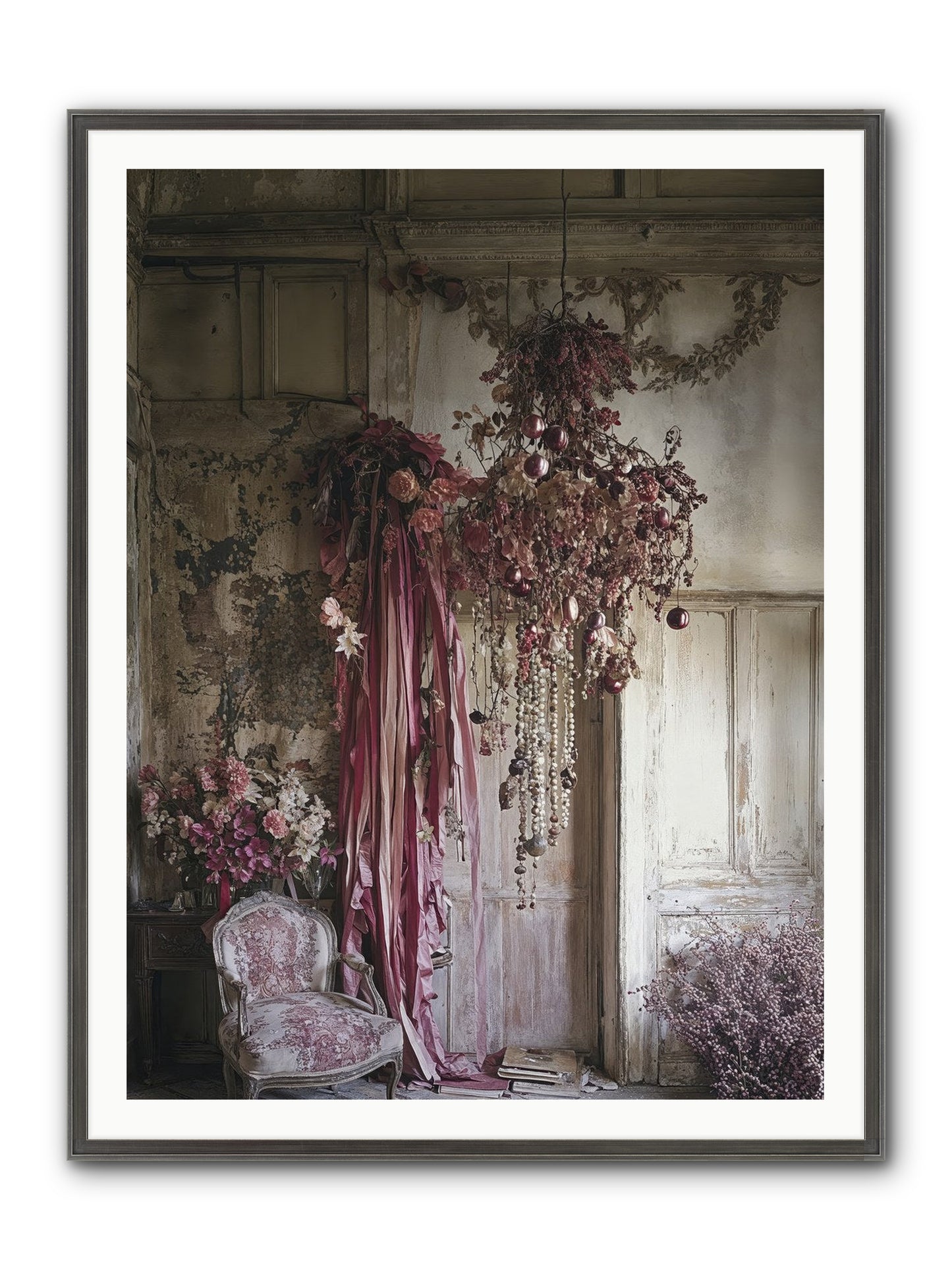 The Garden Slept Framed Print - Slimwoods Black/Silver 36x48