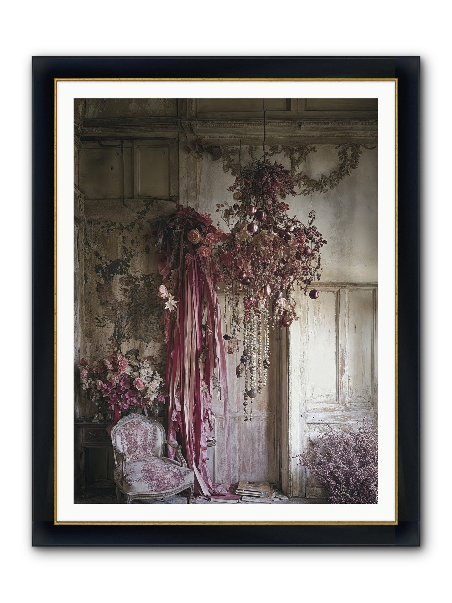 The Garden Slept Framed Print - Wide Black w/Gold 36x48