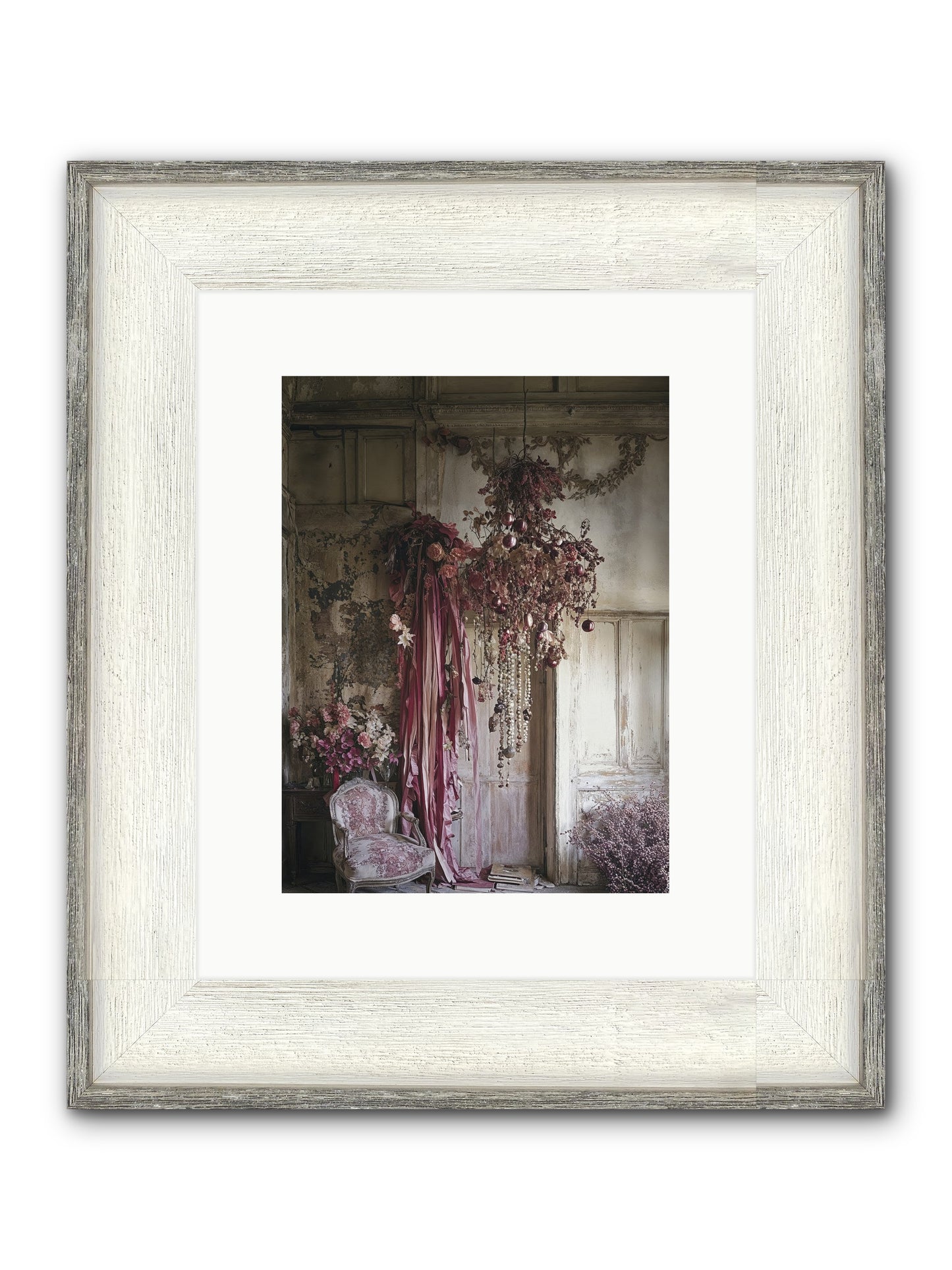 The Garden Slept Framed Print - Driftwood White 9x12