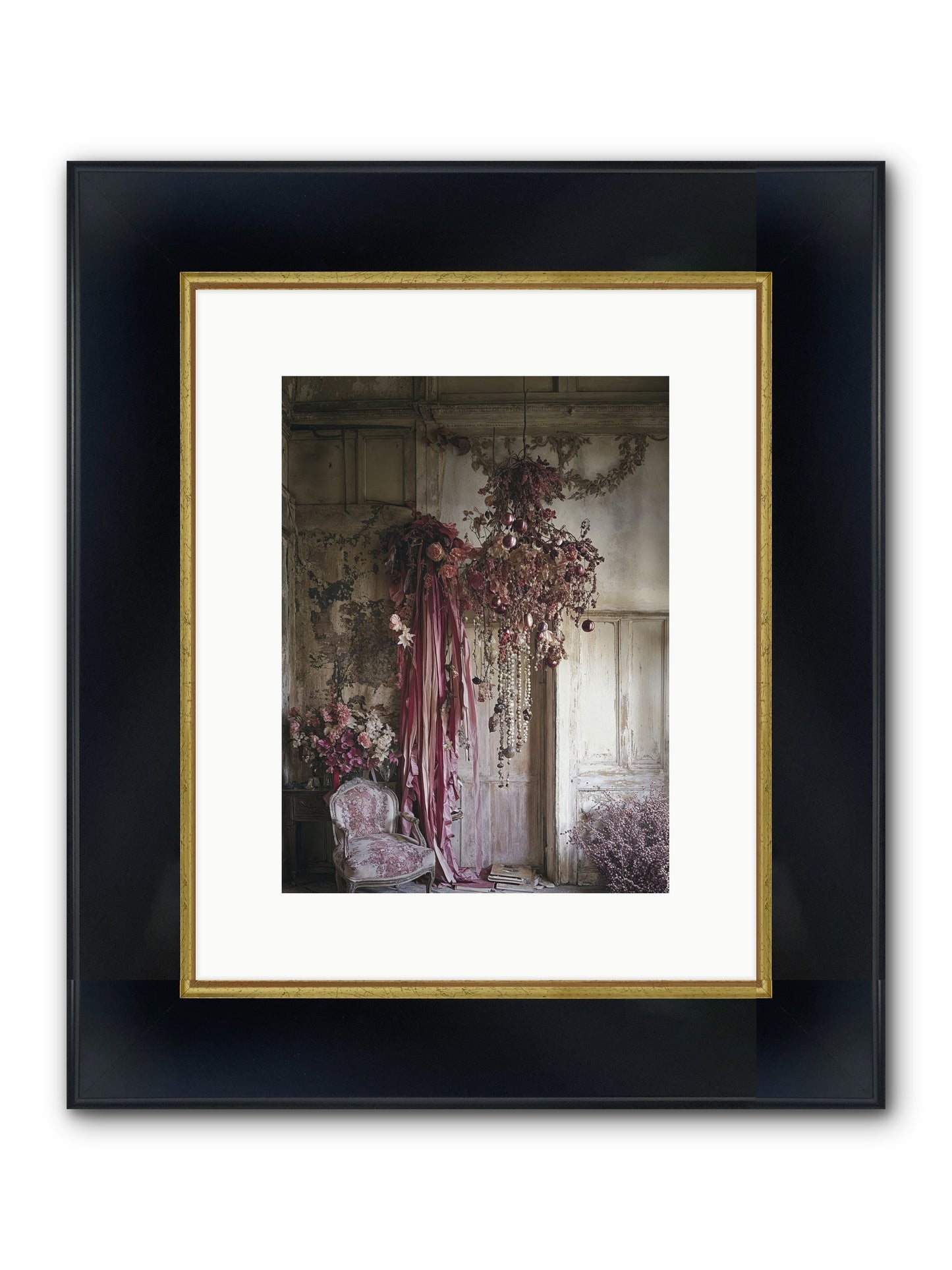 The Garden Slept Framed Print - Wide Black w/Gold 9x12