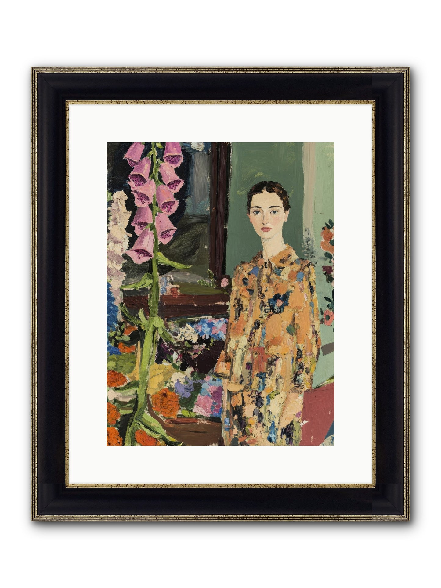 The Garden That Saves Me Framed Print - Black & Gold 12x16