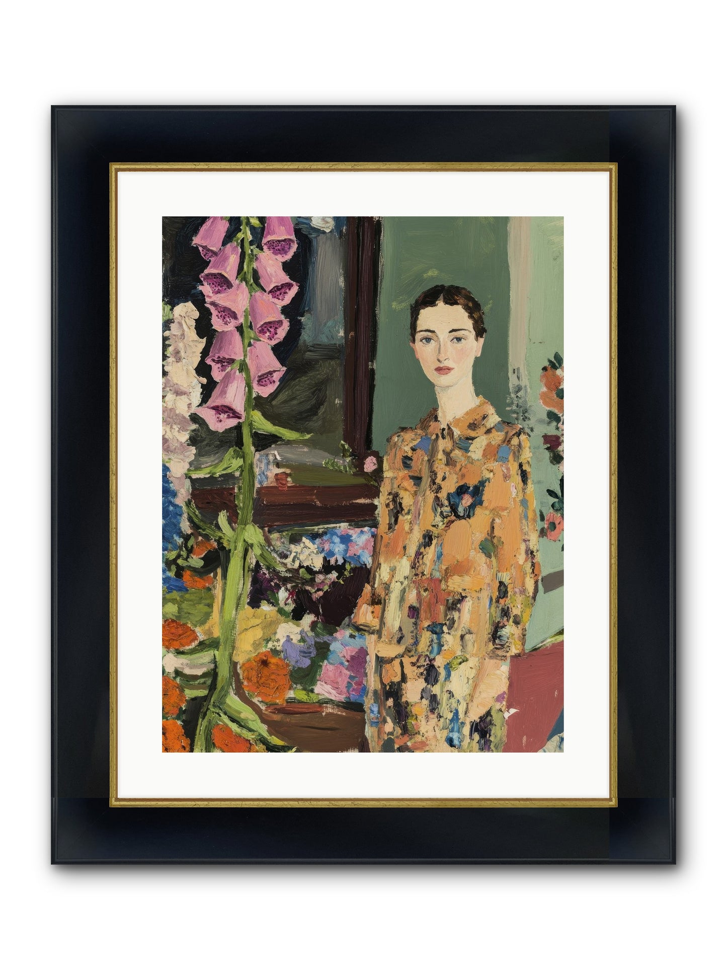 The Garden That Saves Me Framed Print - Wide Black w/Gold 18x24
