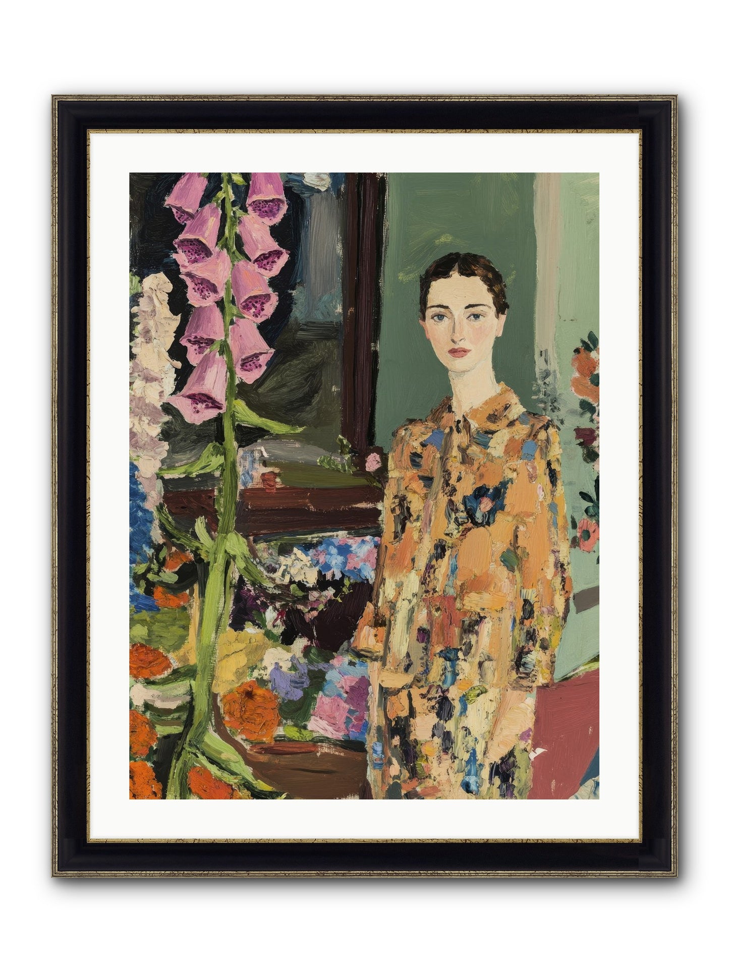 The Garden That Saves Me Framed Print - Black & Gold 24x32