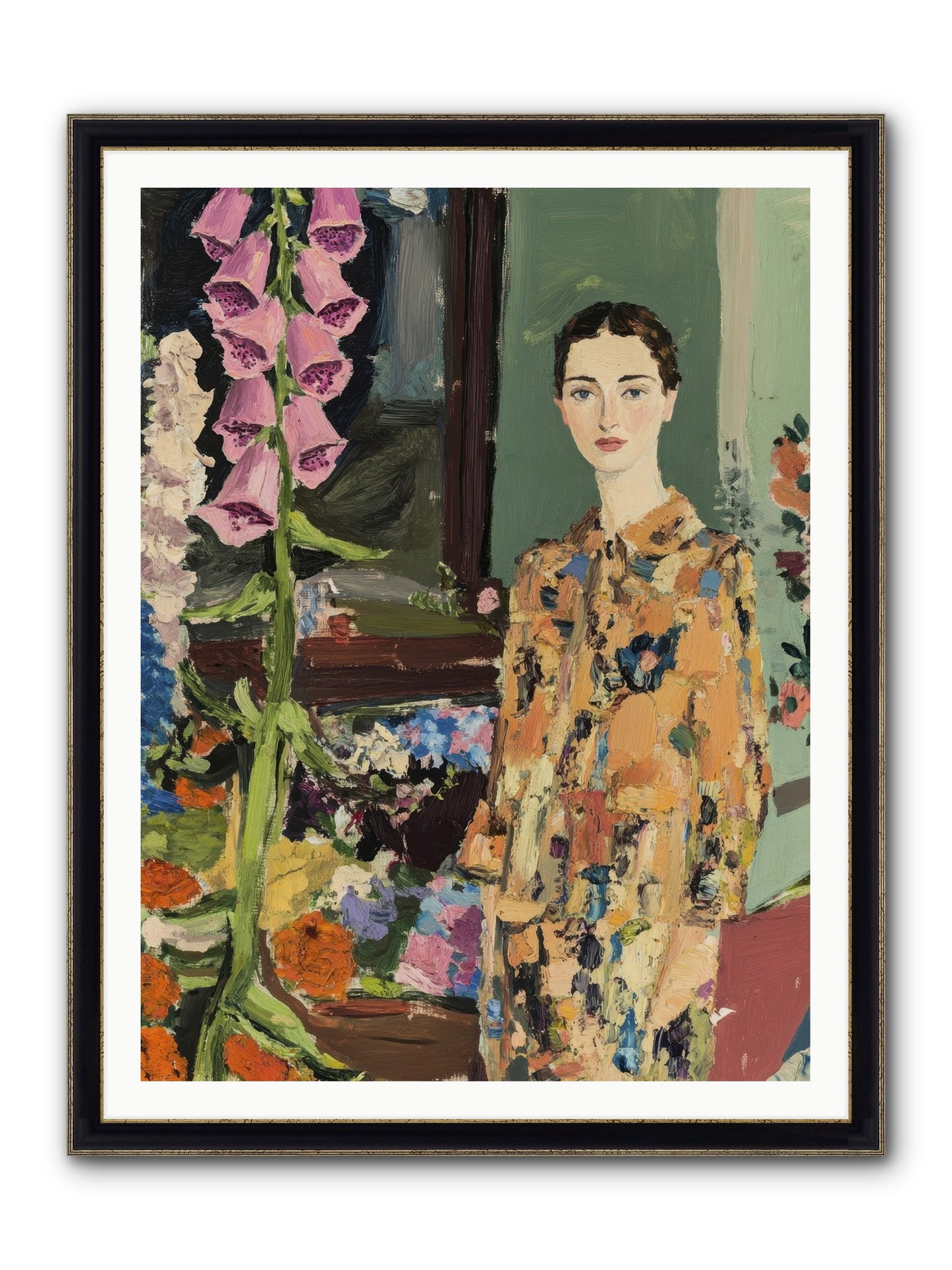 The Garden That Saves Me Framed Print - Black & Gold 36x48
