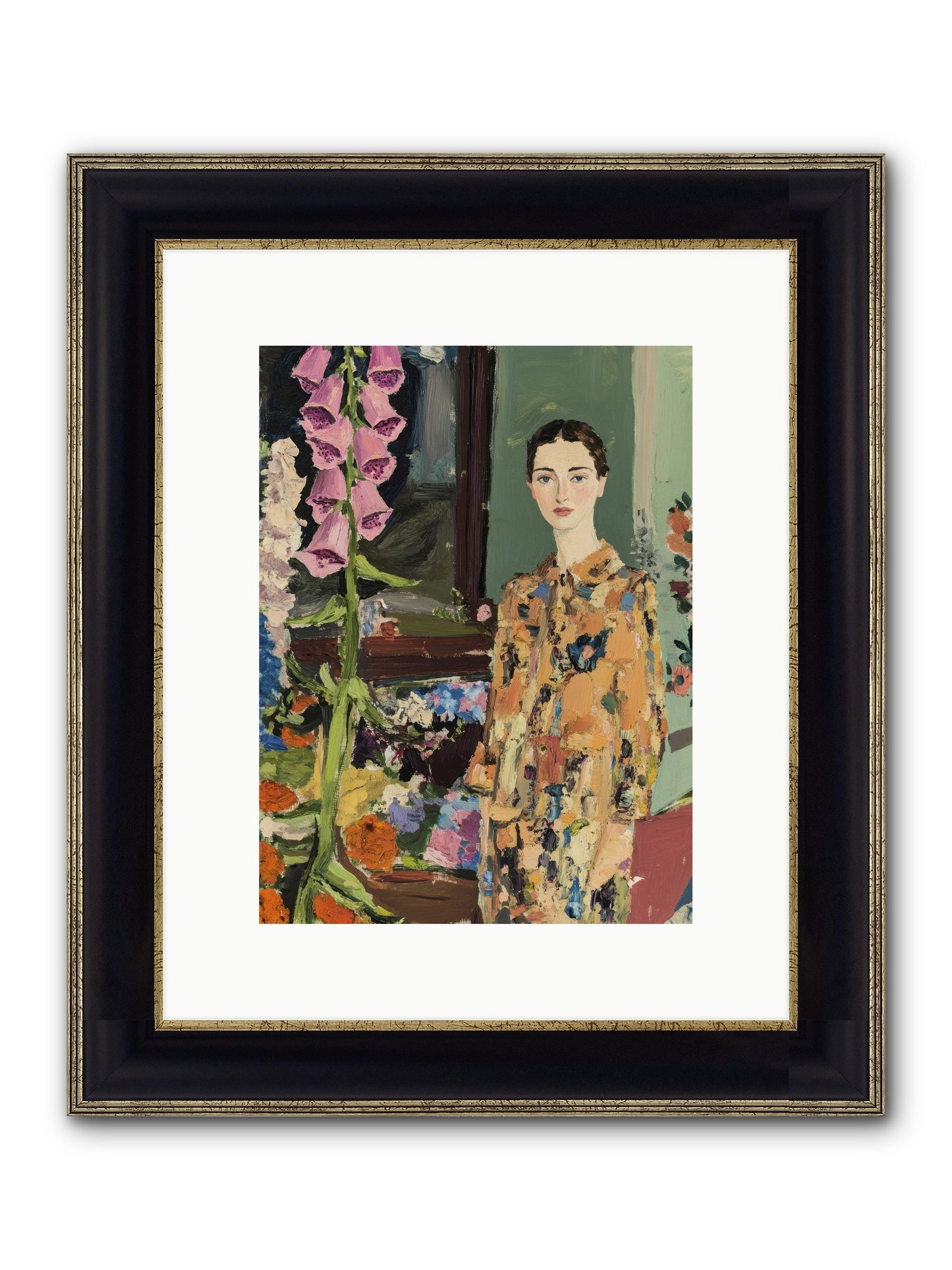 The Garden That Saves Me Framed Print - Black & Gold 9x12