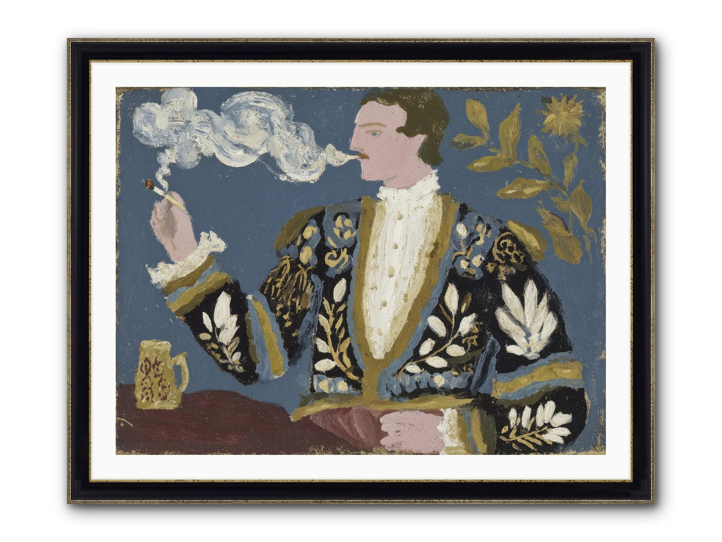 The Gentleman Who Exhaled Gardens Framed Print - Black & Gold 40x30