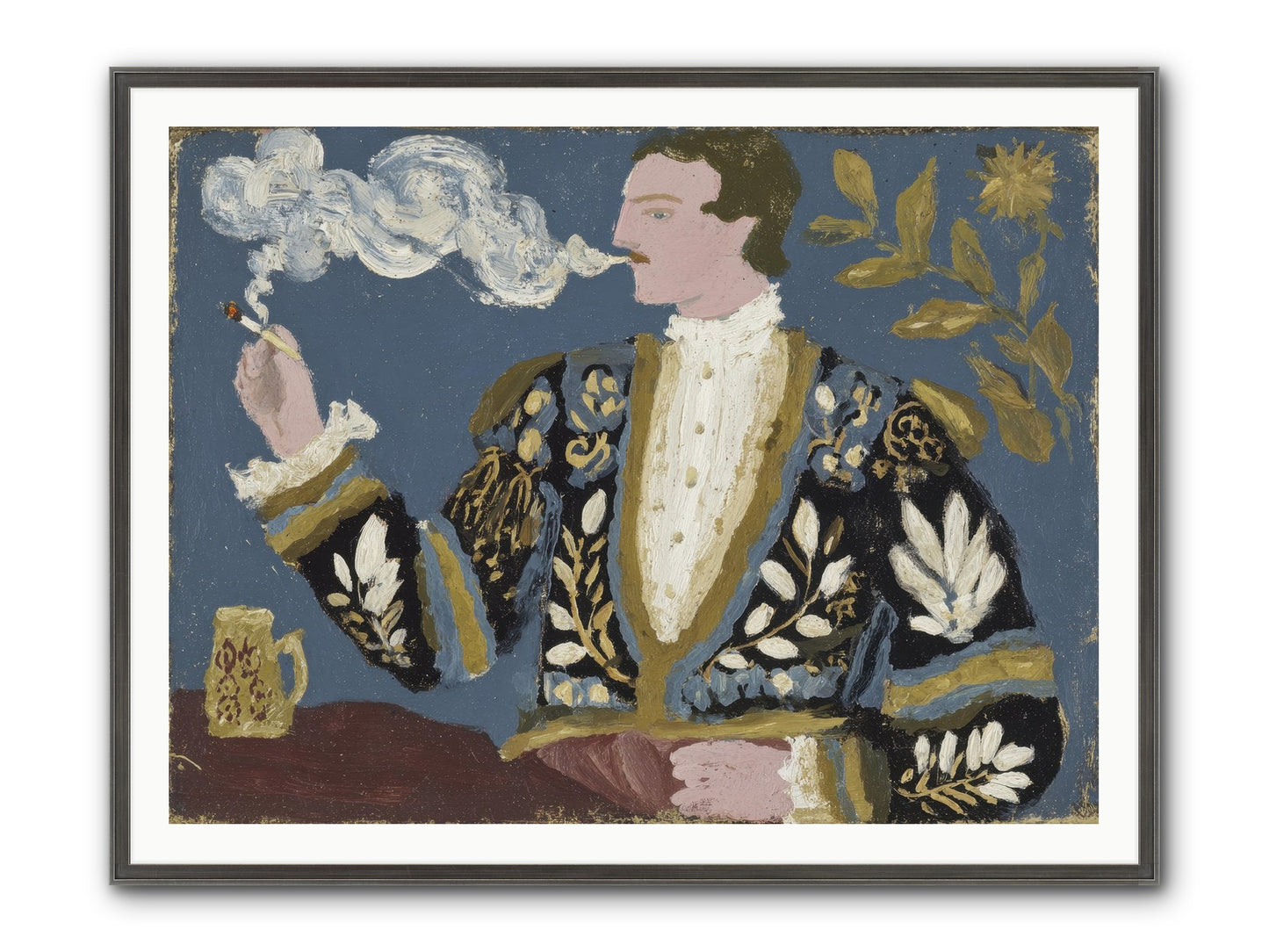 The Gentleman Who Exhaled Gardens Framed Print - Slimwoods Black/Silver 48x36