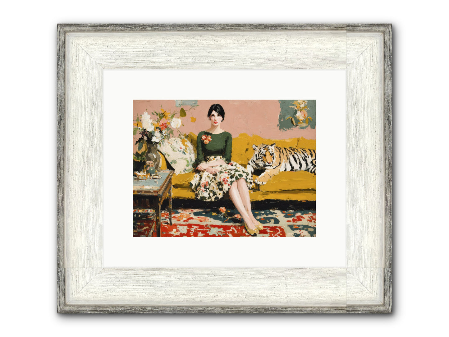 The Gilded Cursive Framed Print - Driftwood White 12x9