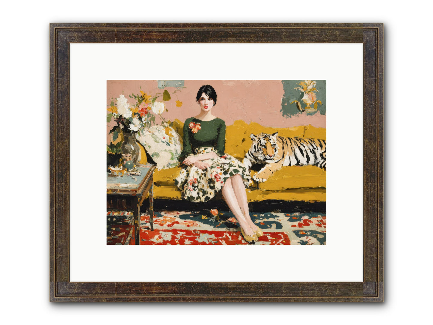 The Gilded Cursive Framed Print - Slimwoods Black/Gold 12x9