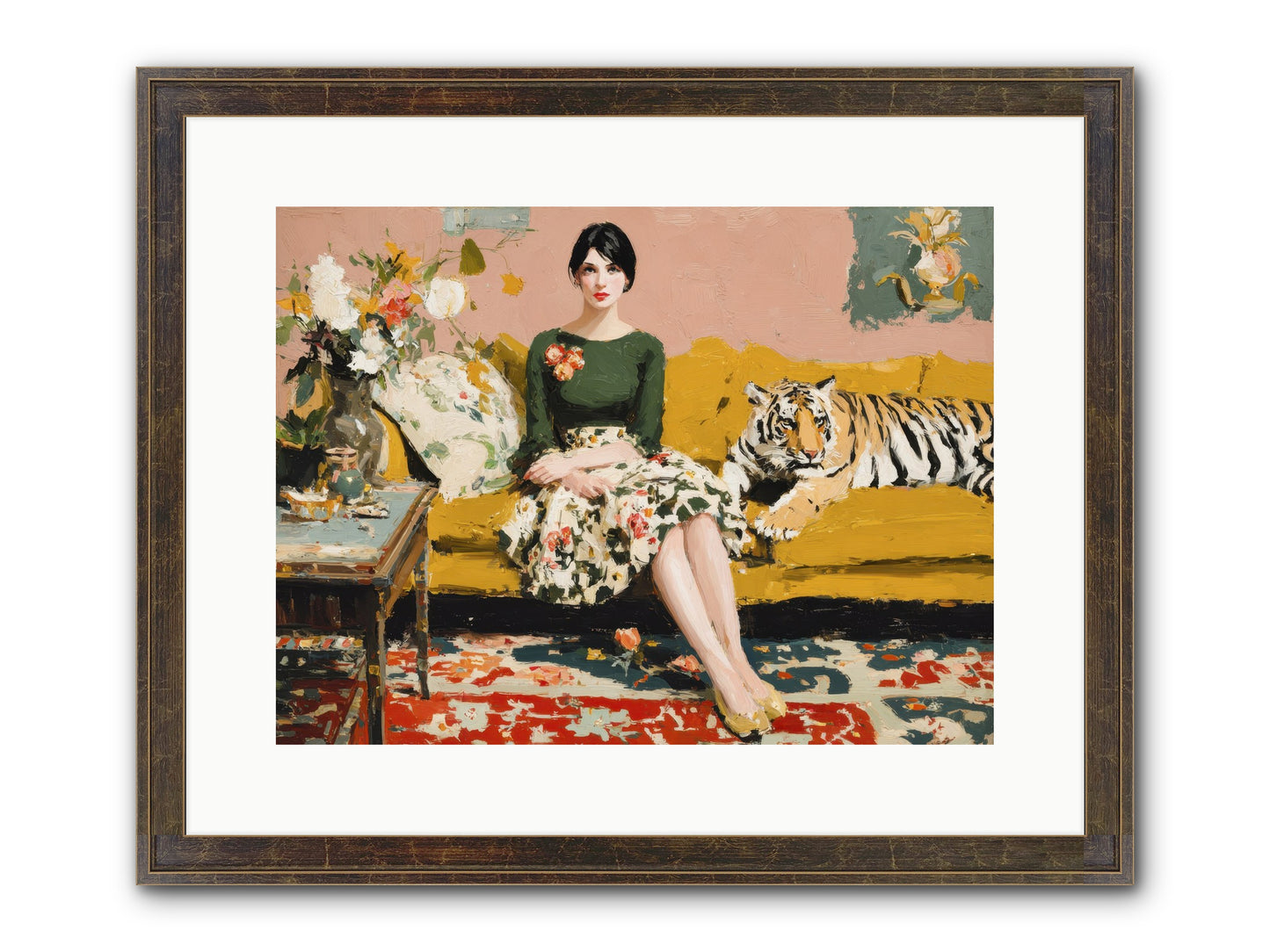 The Gilded Cursive Framed Print - Slimwoods Black/Gold 16x12