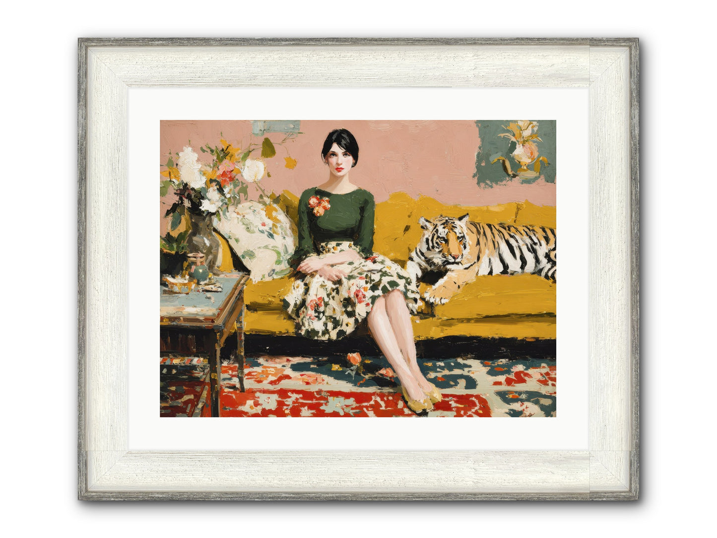 The Gilded Cursive Framed Print - Driftwood White 24x18