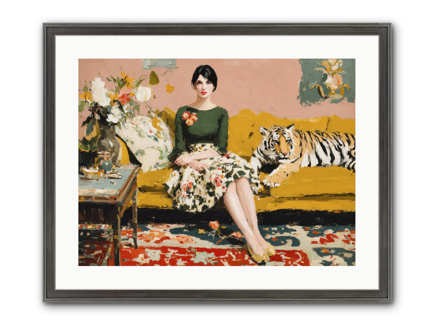 The Gilded Cursive Framed Print - Slimwoods Black/Silver 24x18