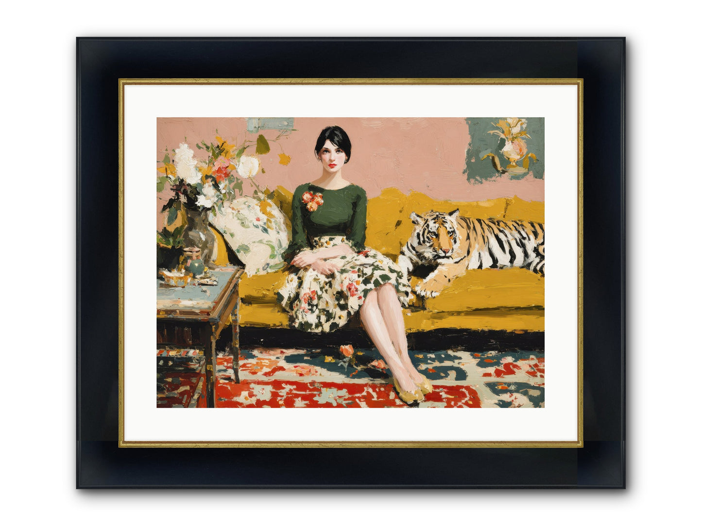 The Gilded Cursive Framed Print - Wide Black w/Gold 24x18