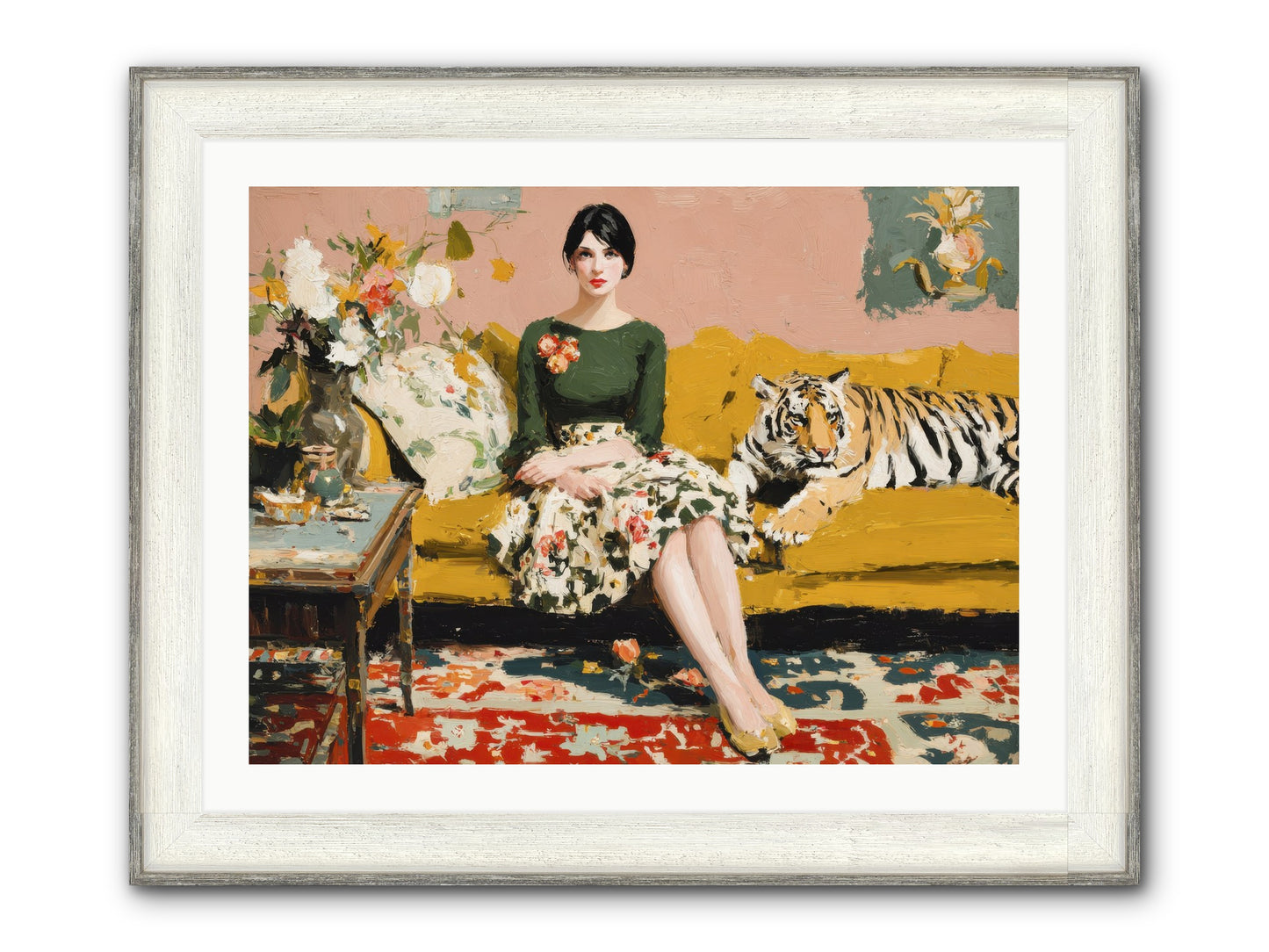 The Gilded Cursive Framed Print - Driftwood White 32x24