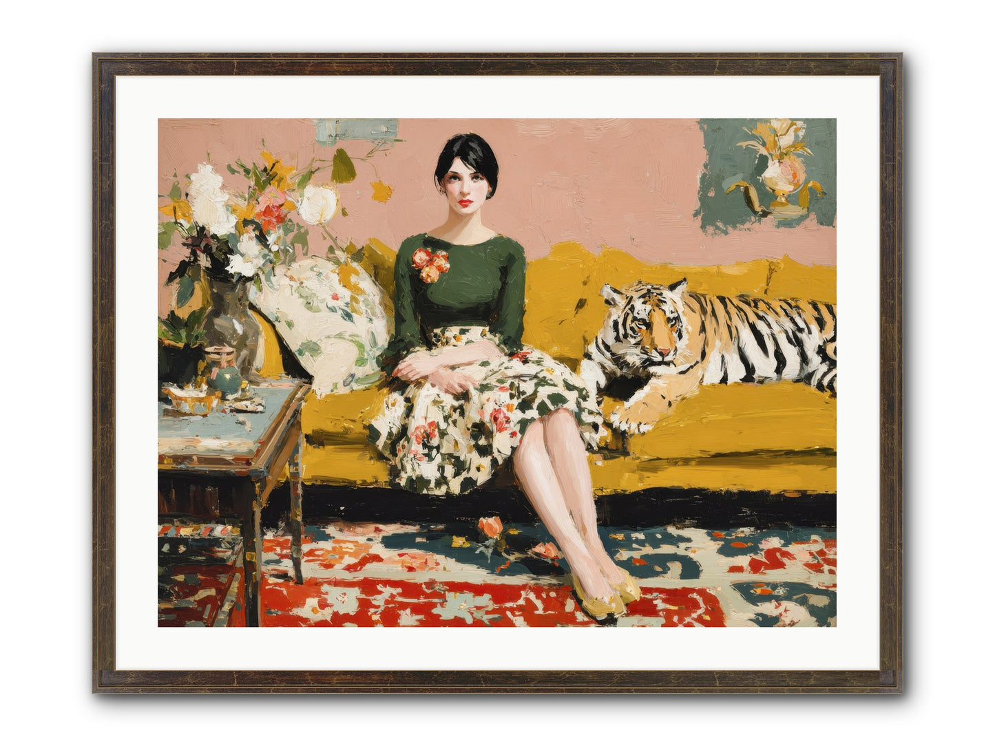 The Gilded Cursive Framed Print - Slimwoods Black/Gold 32x24