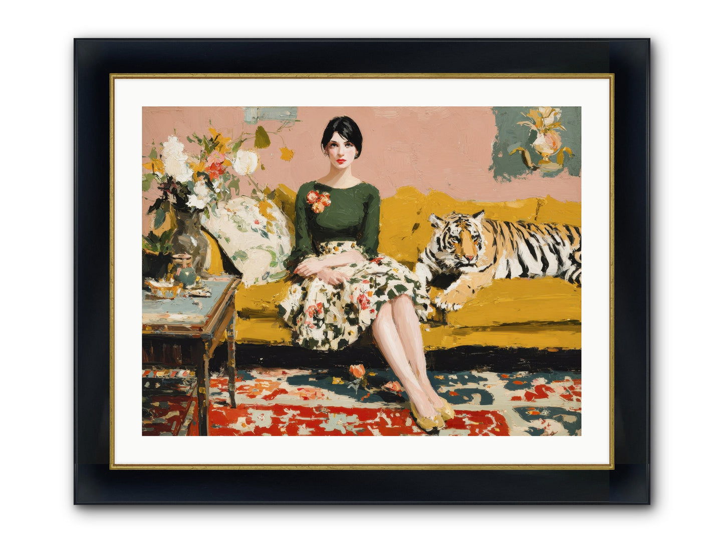 The Gilded Cursive Framed Print - Wide Black w/Gold 32x24
