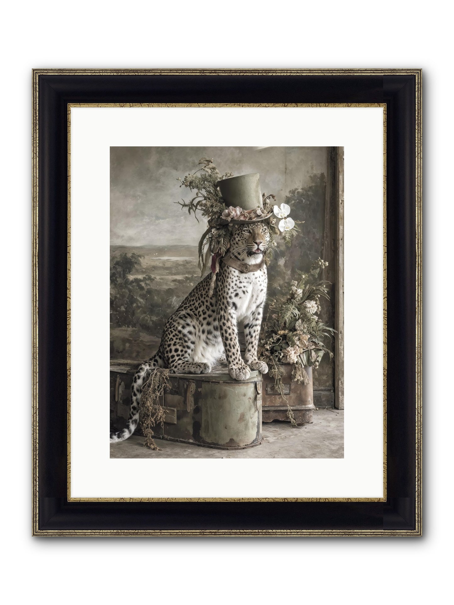 The Gilded Manuscript Framed Print - Black & Gold 12x16