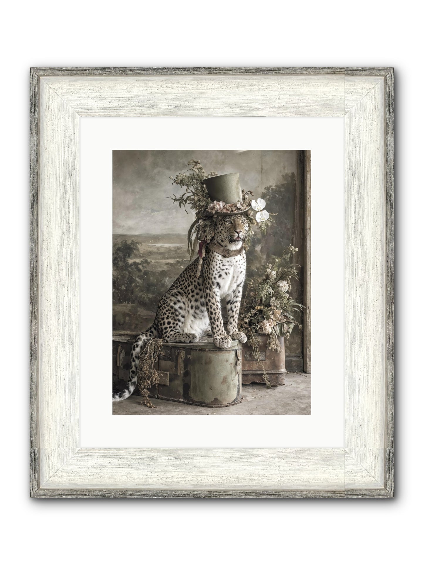 The Gilded Manuscript Framed Print - Driftwood White 12x16