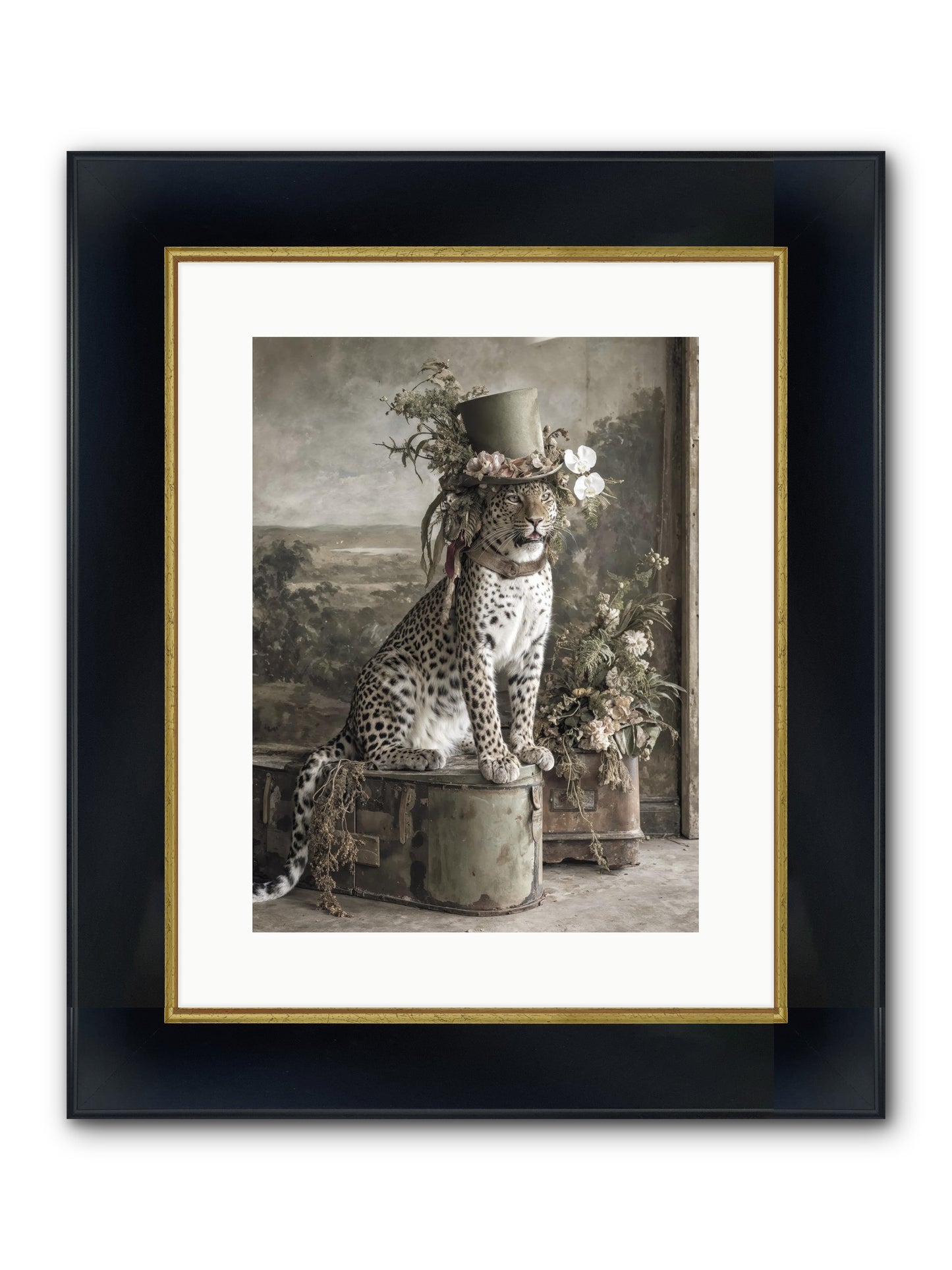 The Gilded Manuscript Framed Print - Wide Black w/Gold 12x16