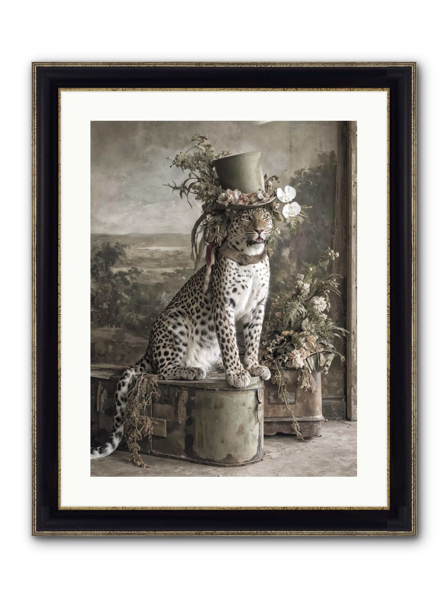 The Gilded Manuscript Framed Print - Black & Gold 18x24