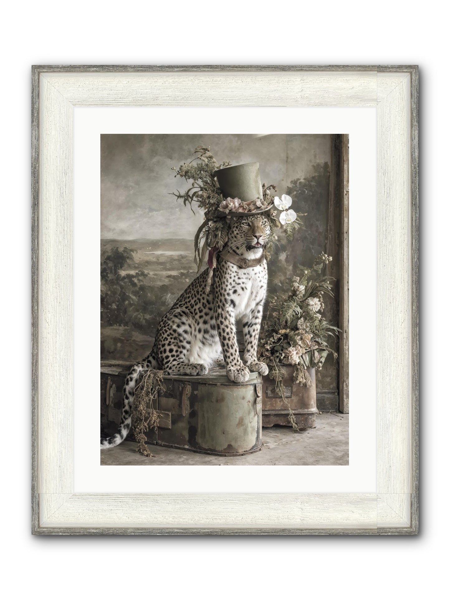 The Gilded Manuscript Framed Print - Driftwood White 18x24