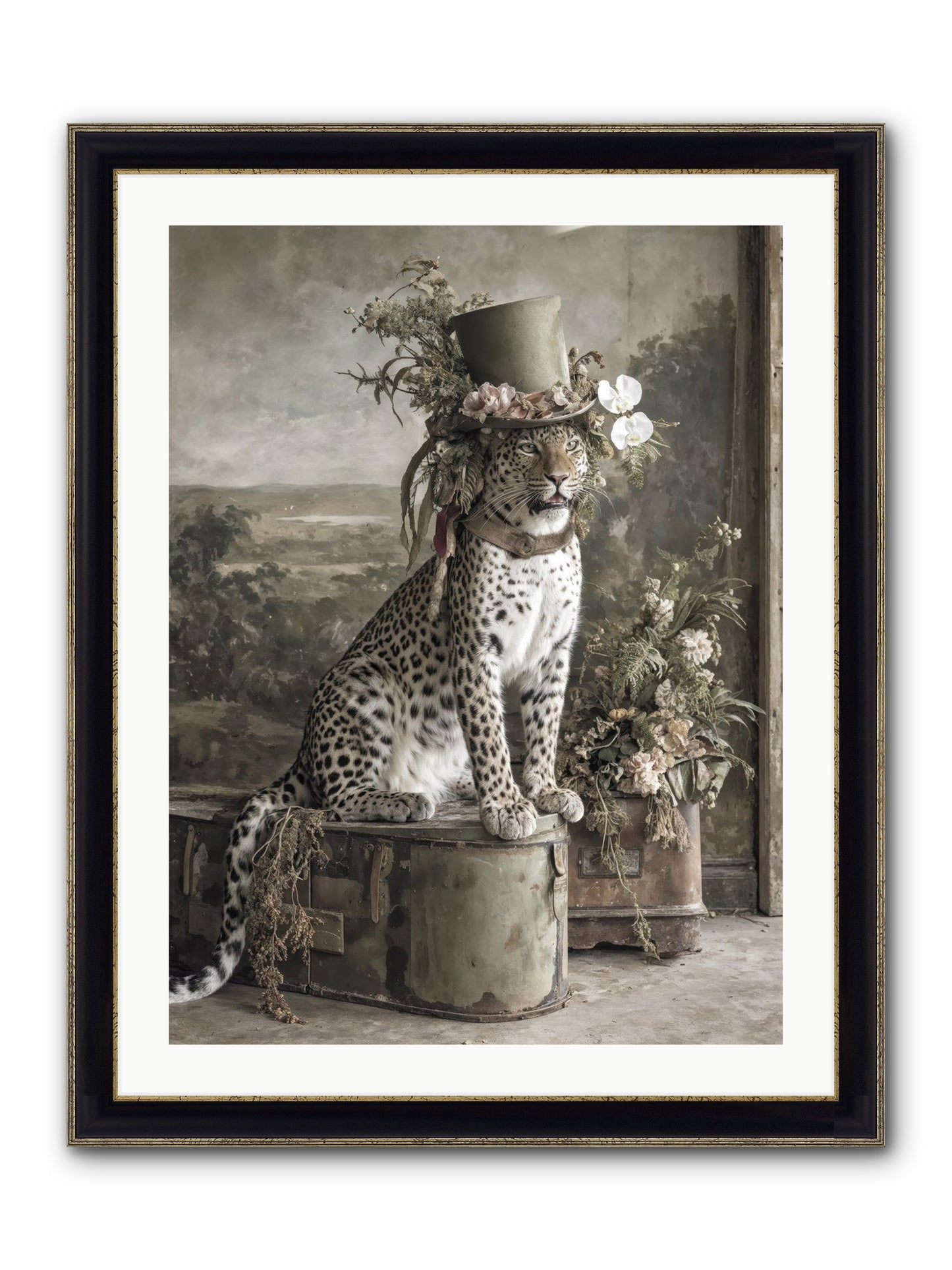 The Gilded Manuscript Framed Print - Black & Gold 24x32