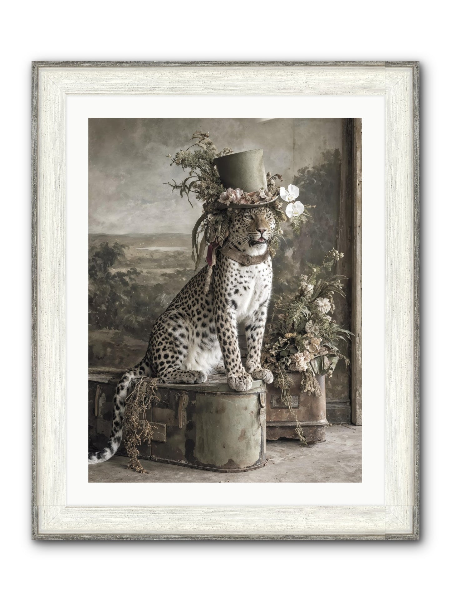 The Gilded Manuscript Framed Print - Driftwood White 24x32