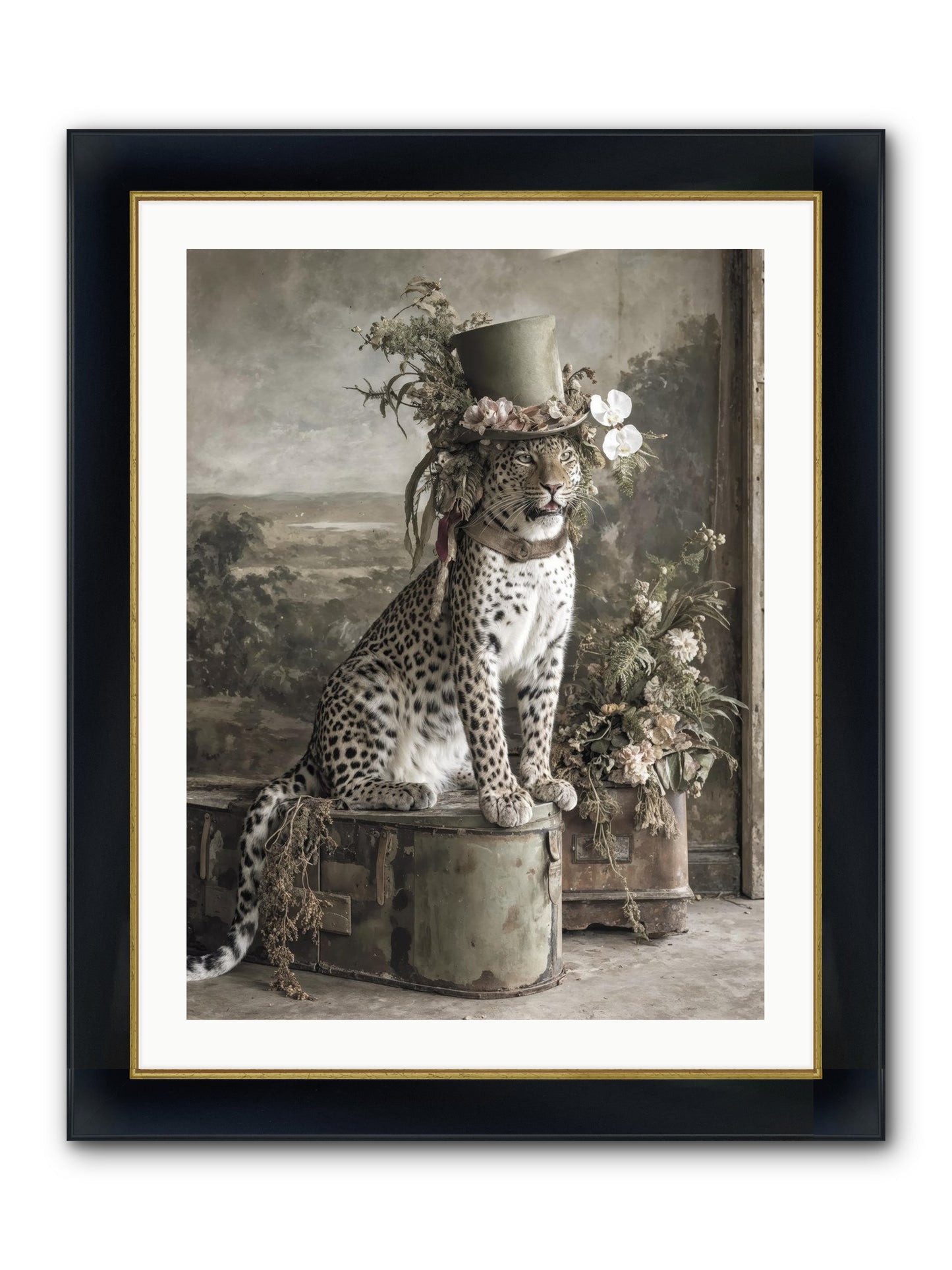 The Gilded Manuscript Framed Print - Wide Black w/Gold 24x32