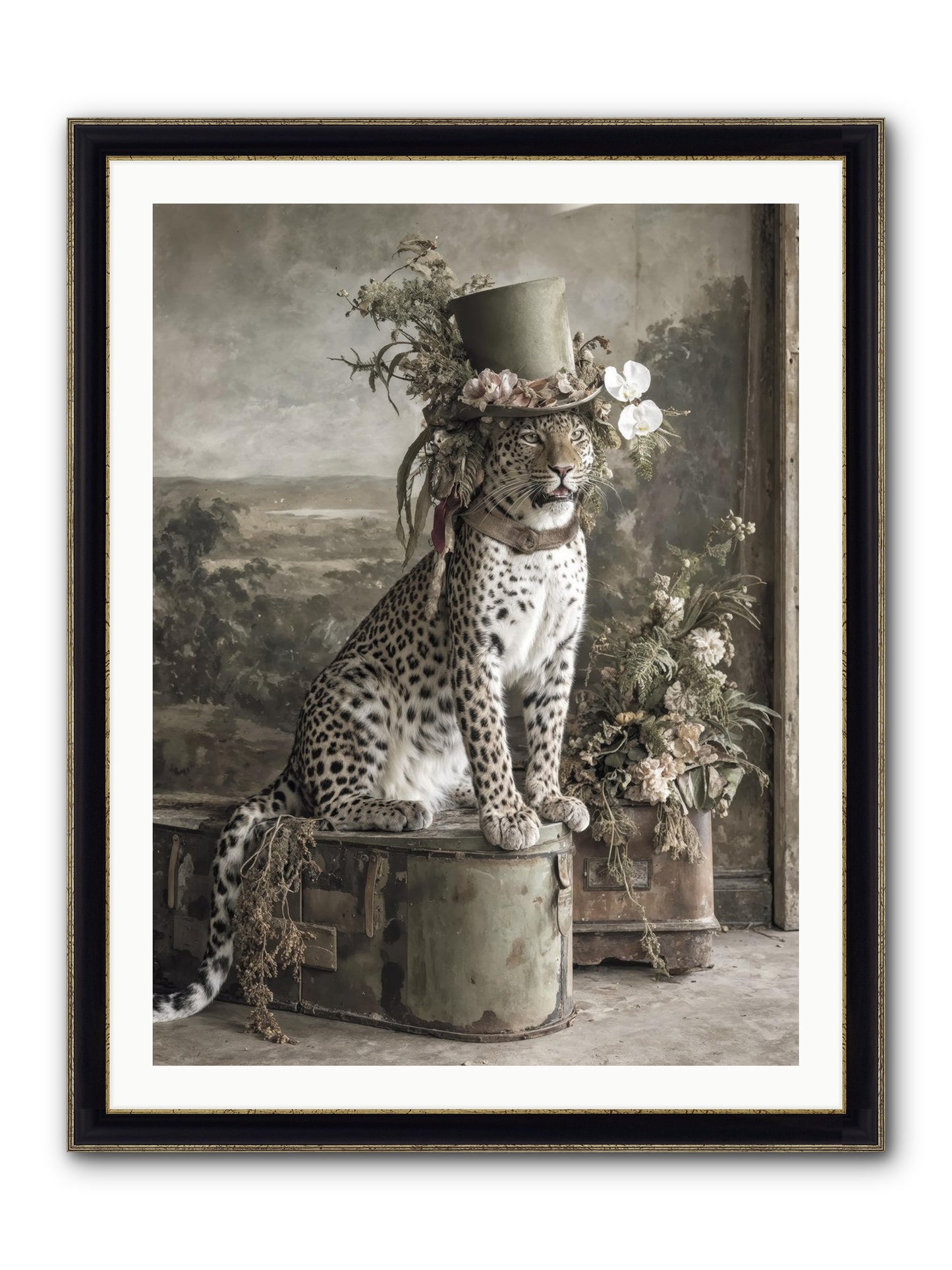 The Gilded Manuscript Framed Print - Black & Gold 30x40