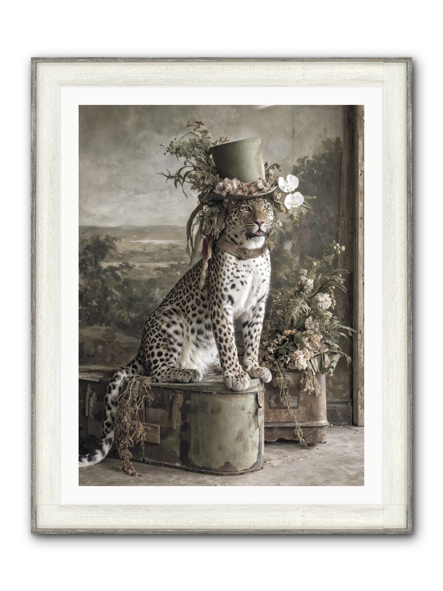 The Gilded Manuscript Framed Print - Driftwood White 30x40