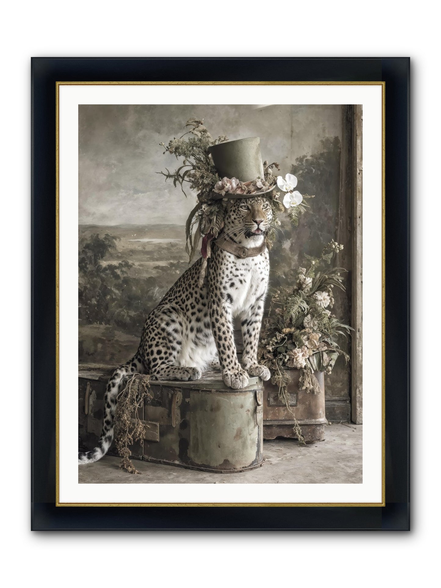 The Gilded Manuscript Framed Print - Wide Black w/Gold 30x40