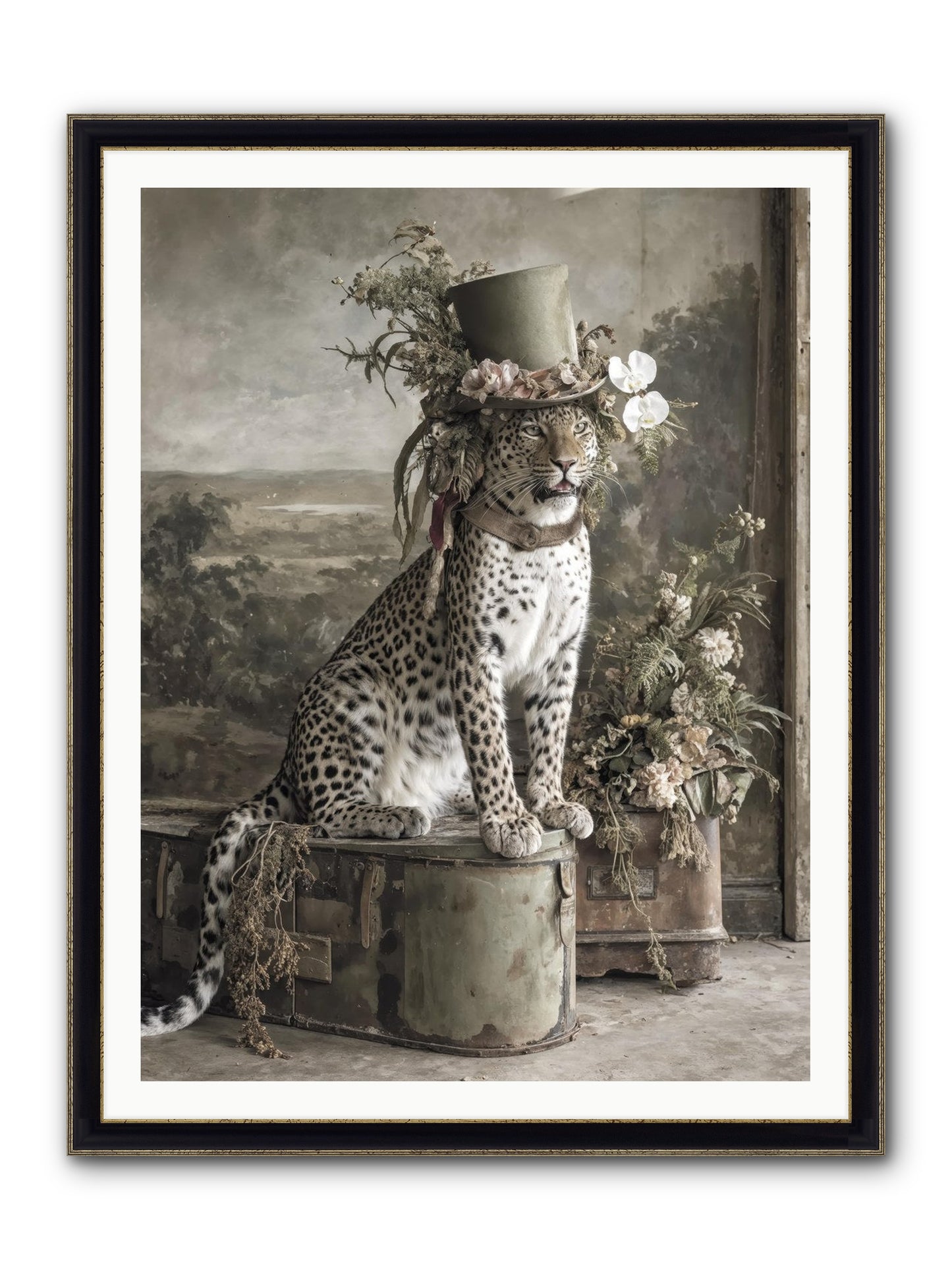 The Gilded Manuscript Framed Print - Black & Gold 36x48