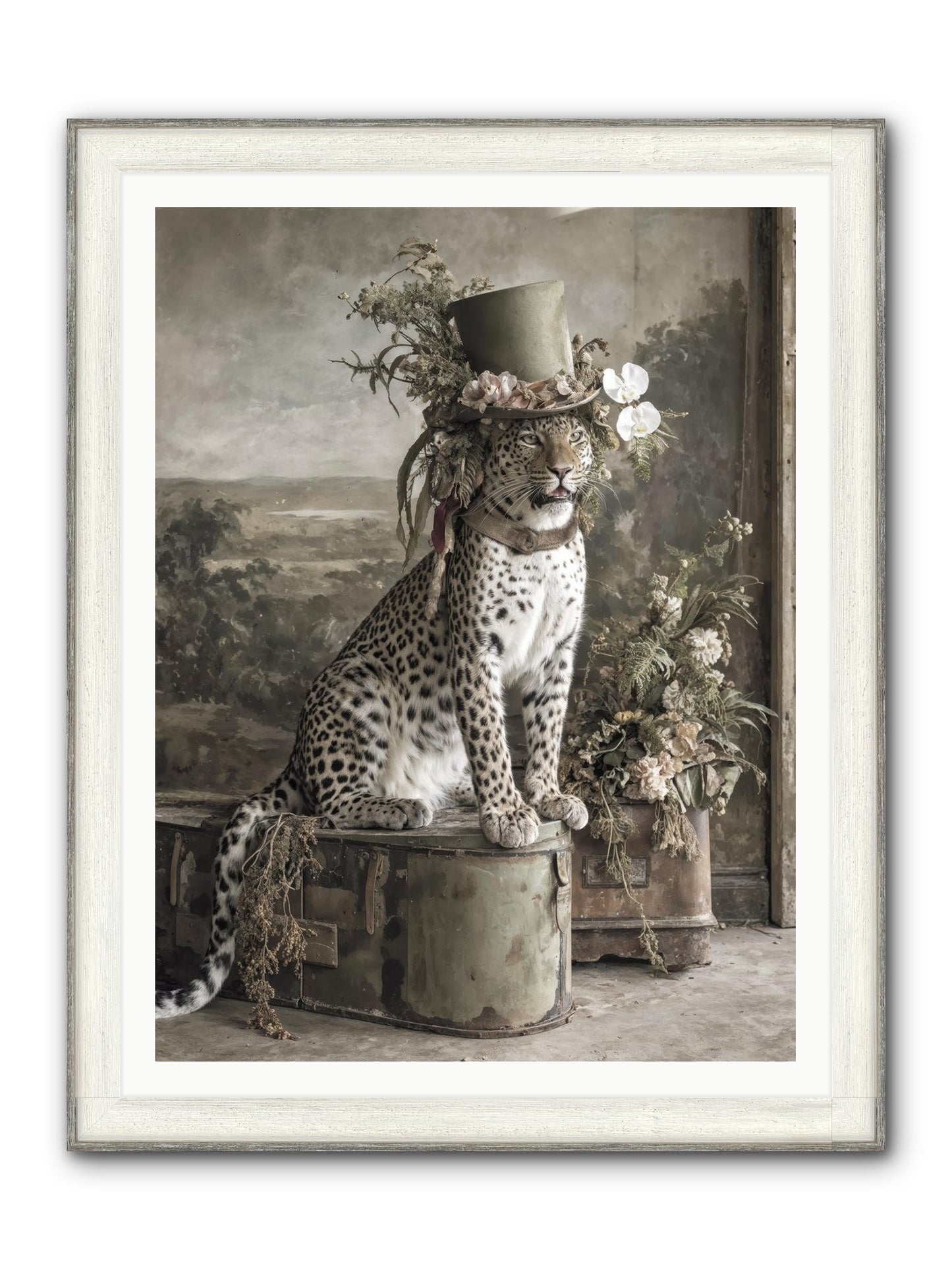The Gilded Manuscript Framed Print - Driftwood White 36x48