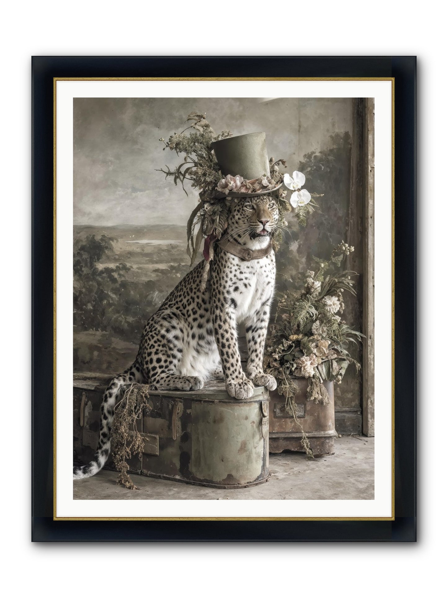 The Gilded Manuscript Framed Print - Wide Black w/Gold 36x48