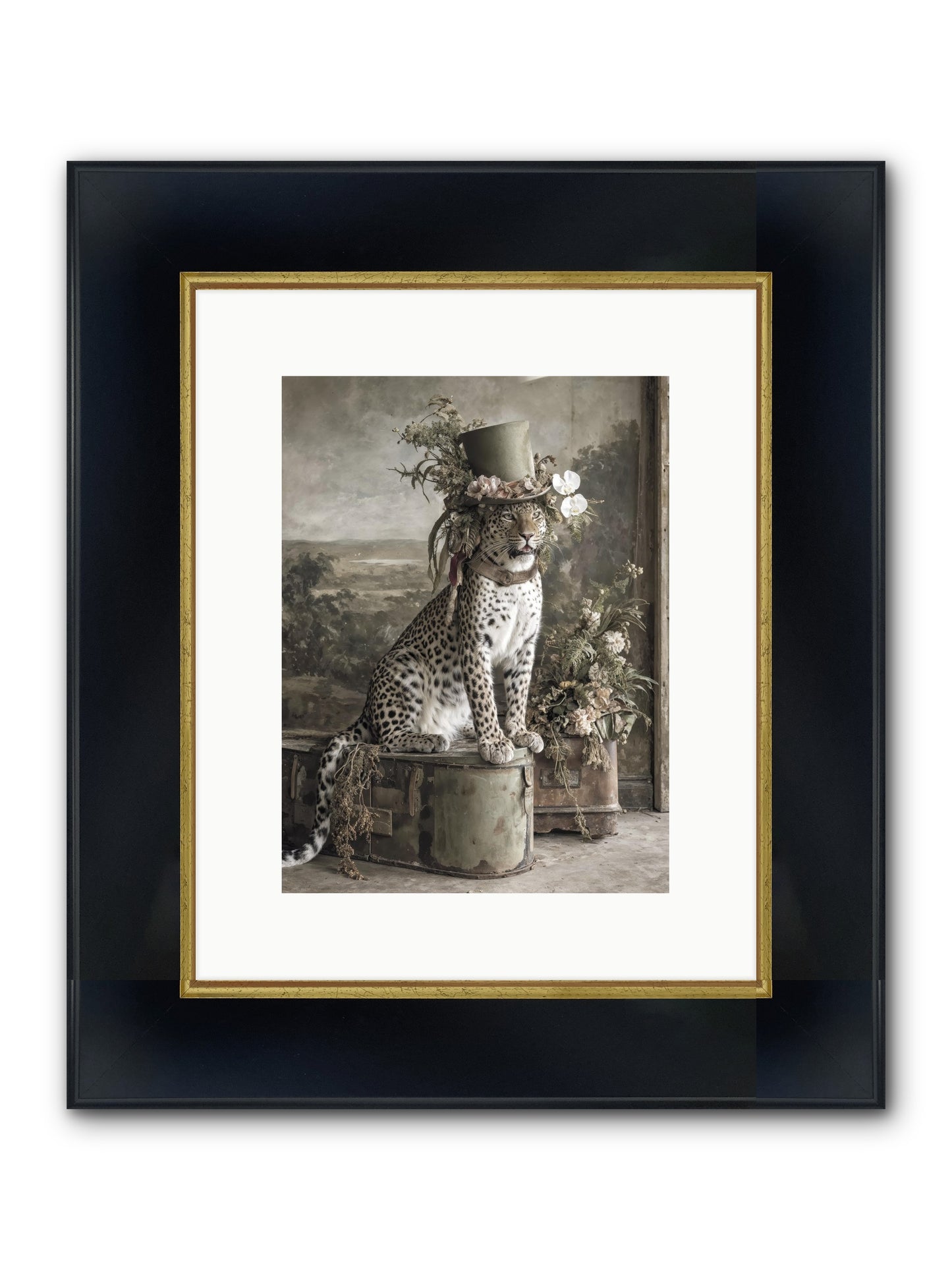 The Gilded Manuscript Framed Print - Wide Black w/Gold 9x12
