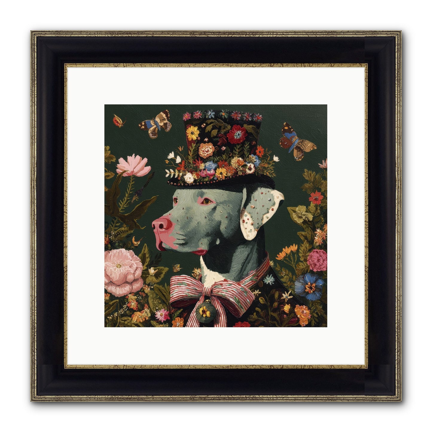 The Gilded Poppy Framed Print - Black & Gold 12x12