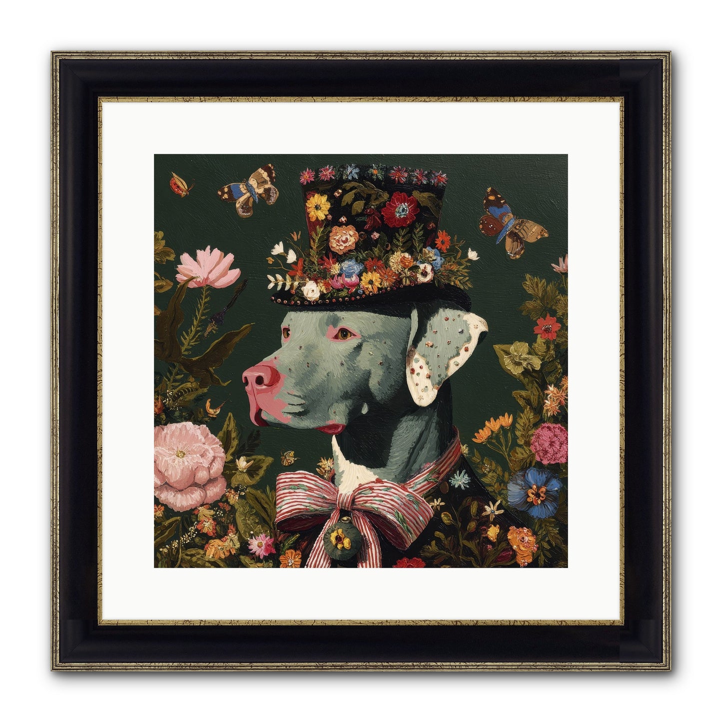 The Gilded Poppy Framed Print - Black & Gold 16x16