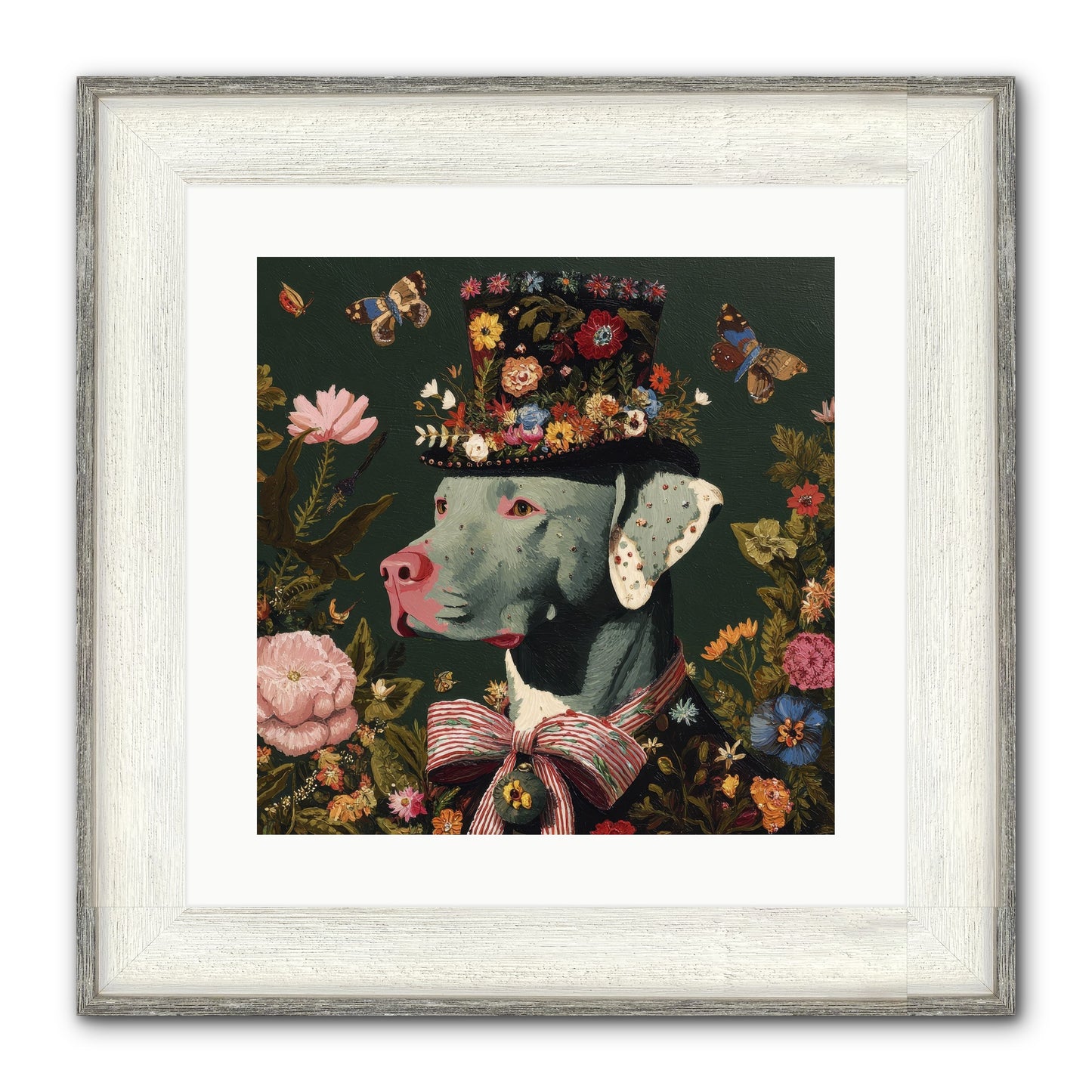 The Gilded Poppy Framed Print - Driftwood White 16x16