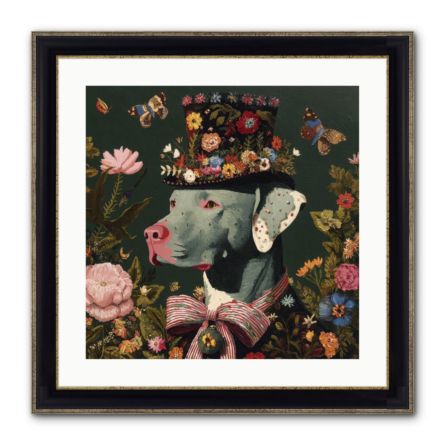 The Gilded Poppy Framed Print - Black & Gold 20x20