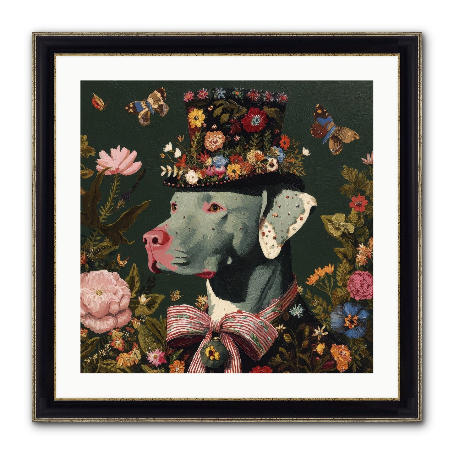 The Gilded Poppy Framed Print - Black & Gold 24x24
