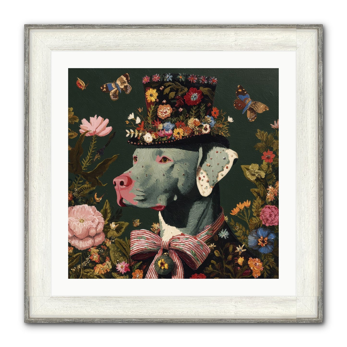 The Gilded Poppy Framed Print - Driftwood White 24x24